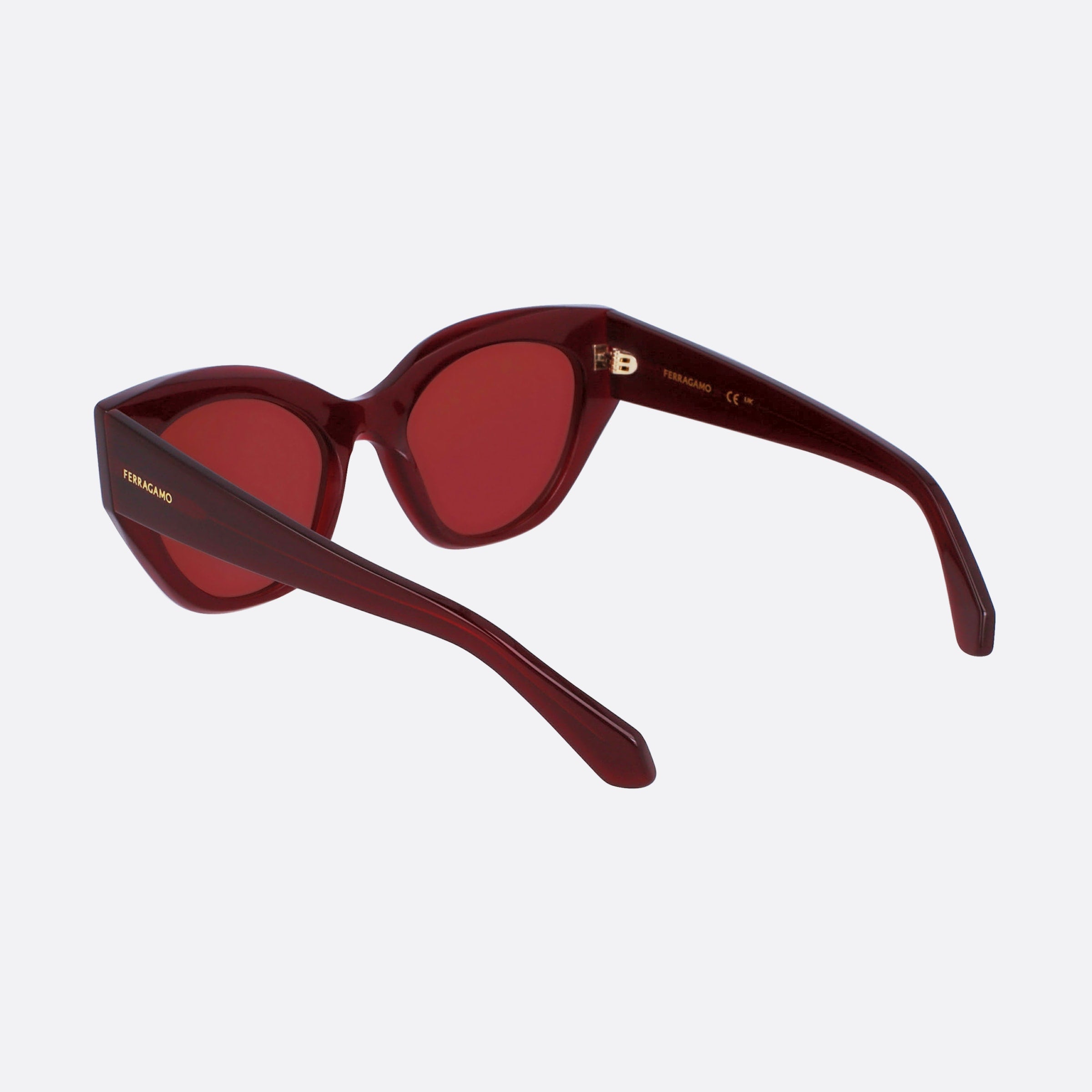Salvatore 55mm Ferragamo Red Geometric Women Sunglasses - Additional Angle