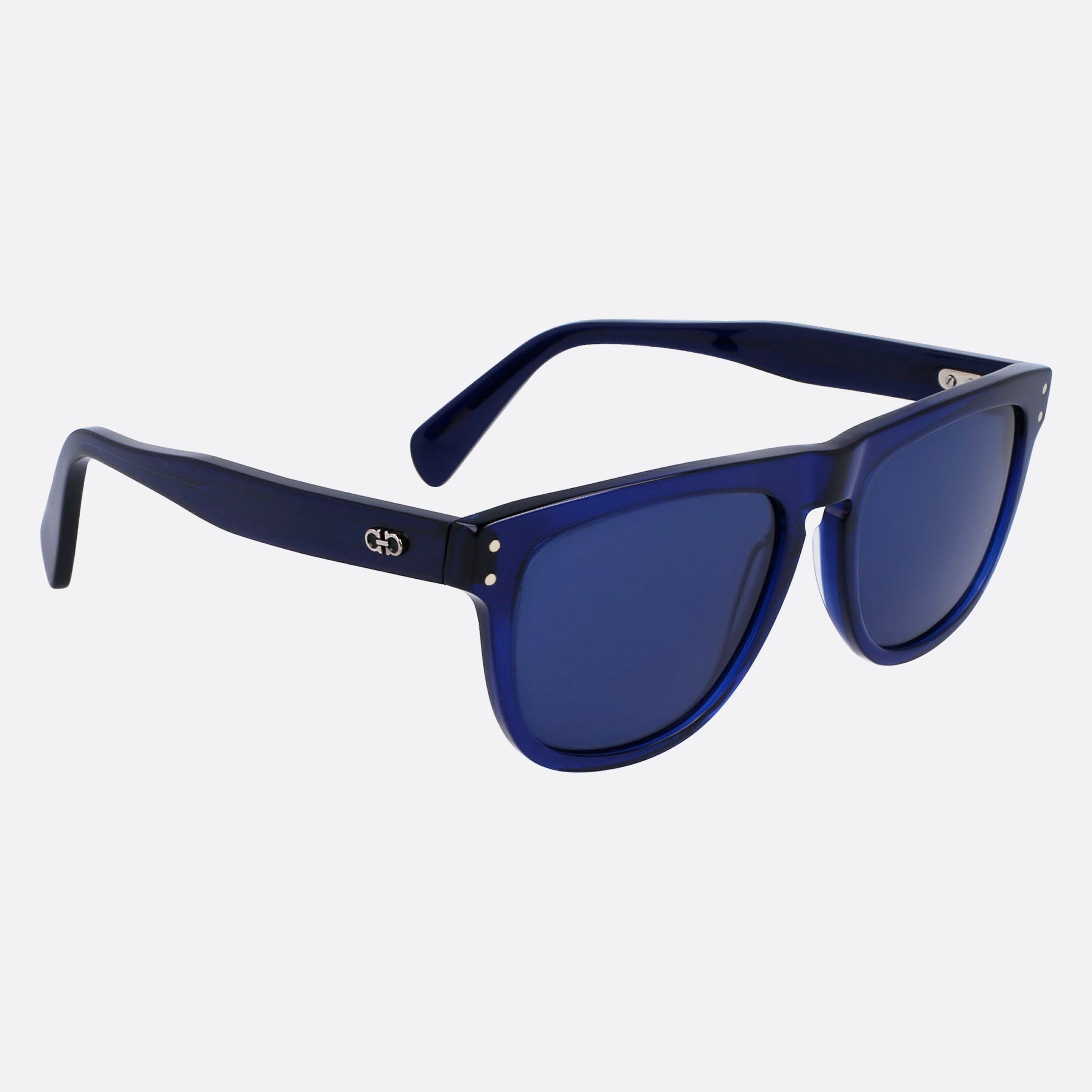 Salvatore 55mm Ferragamo Blue Squared Men Sunglasses - Detail View