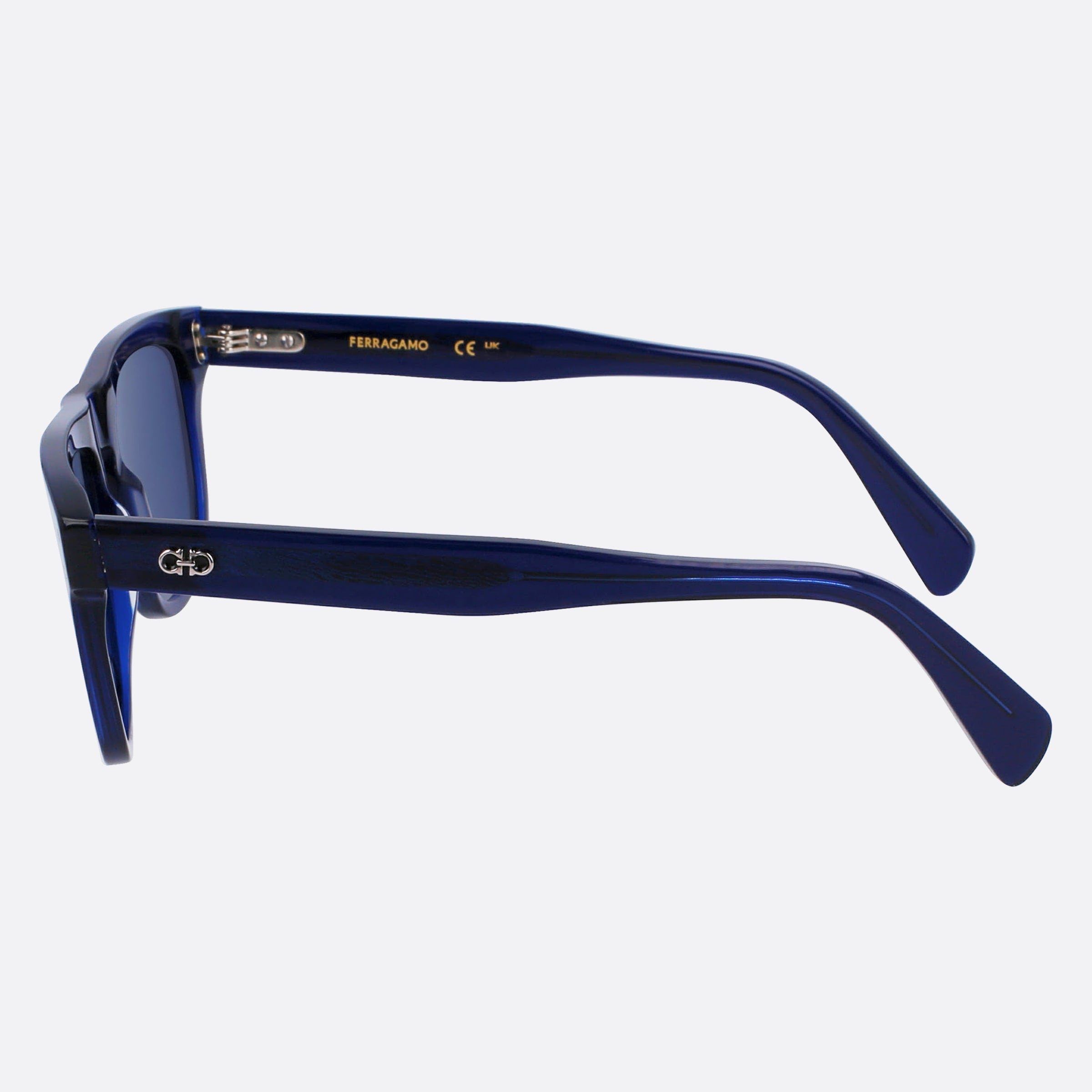 Salvatore 55mm Ferragamo Blue Squared Men Sunglasses - Lifestyle Shot