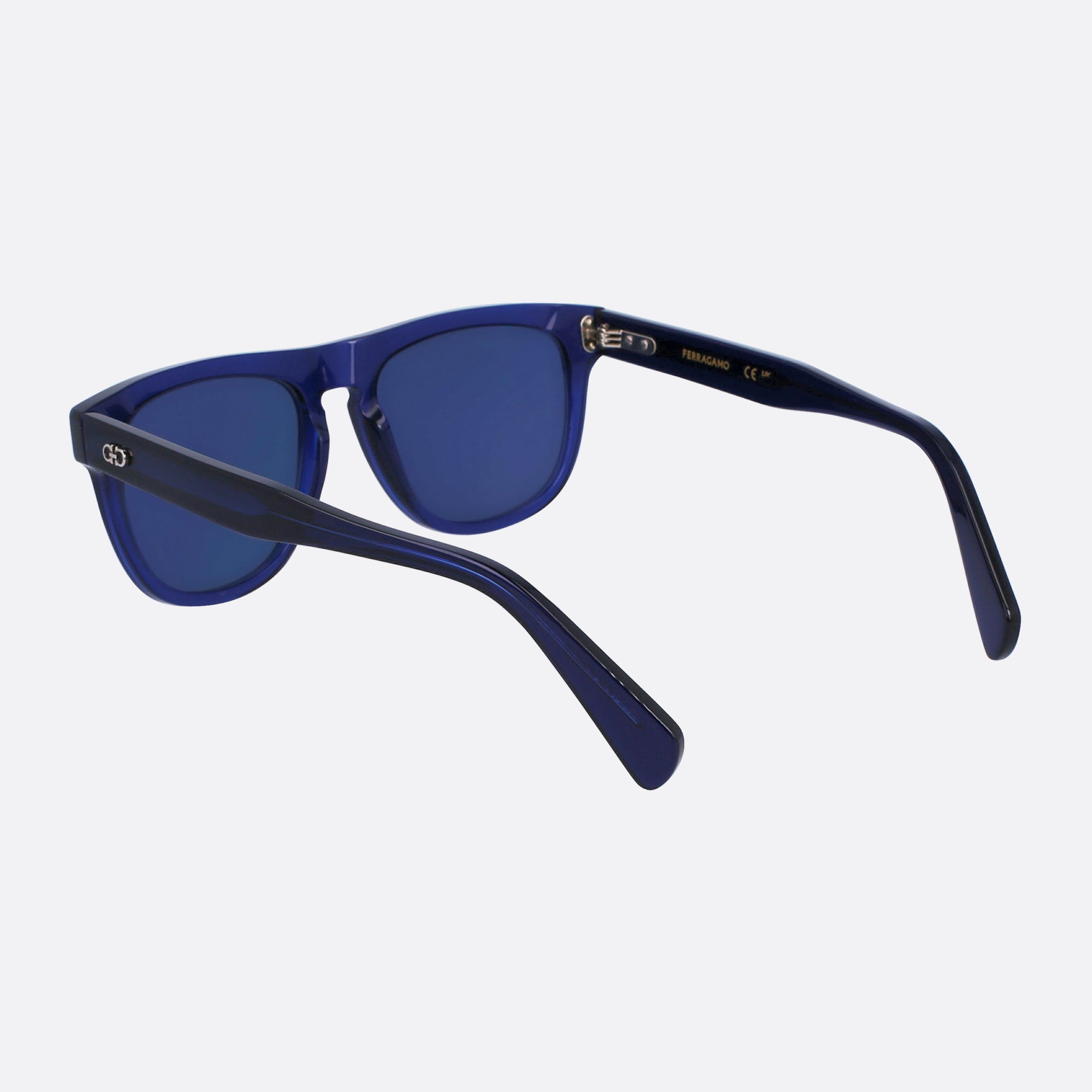 Salvatore 55mm Ferragamo Blue Squared Men Sunglasses - Additional Angle