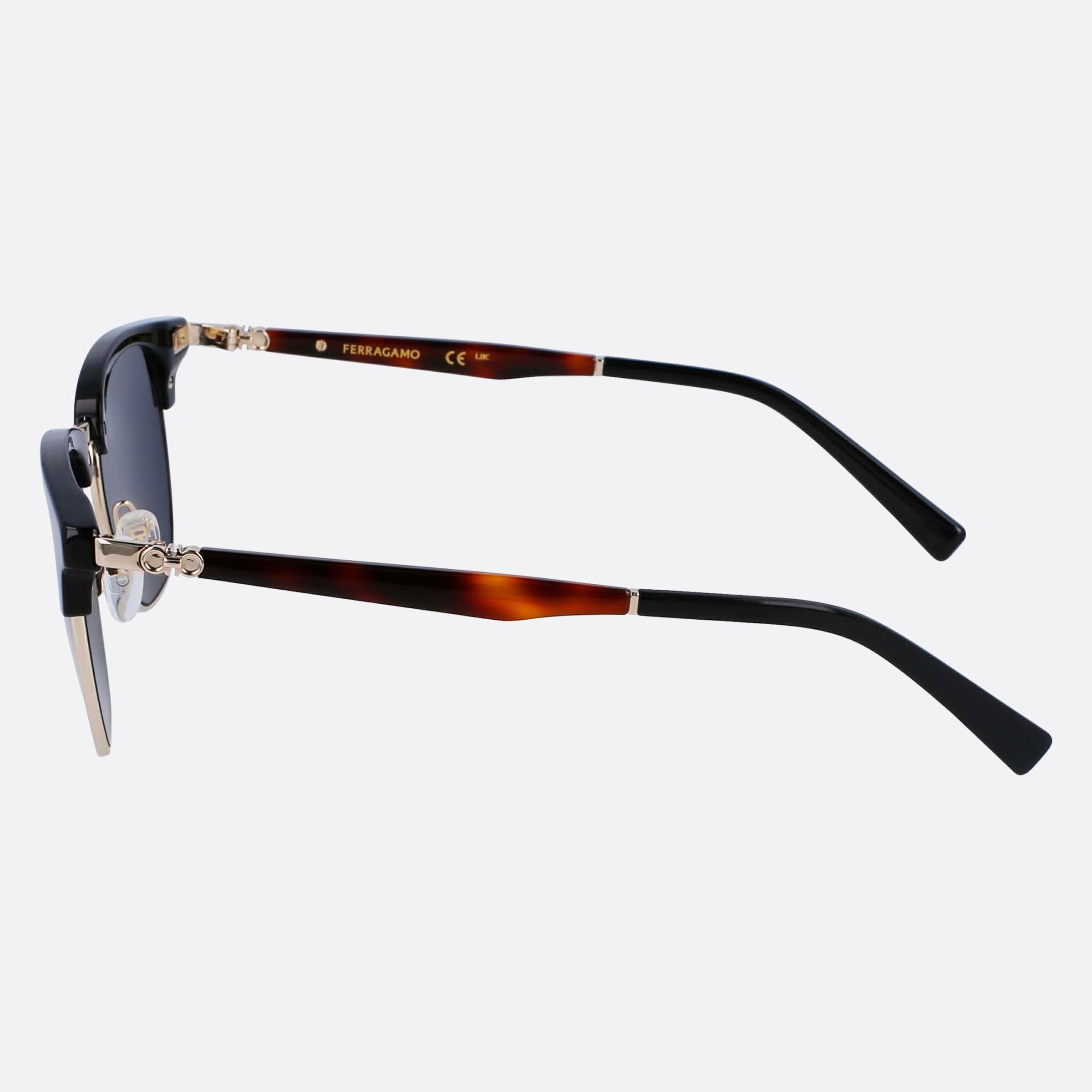 Salvatore 53mm Ferragamo Sf307s Black Squared Men Sunglasses - Detail View