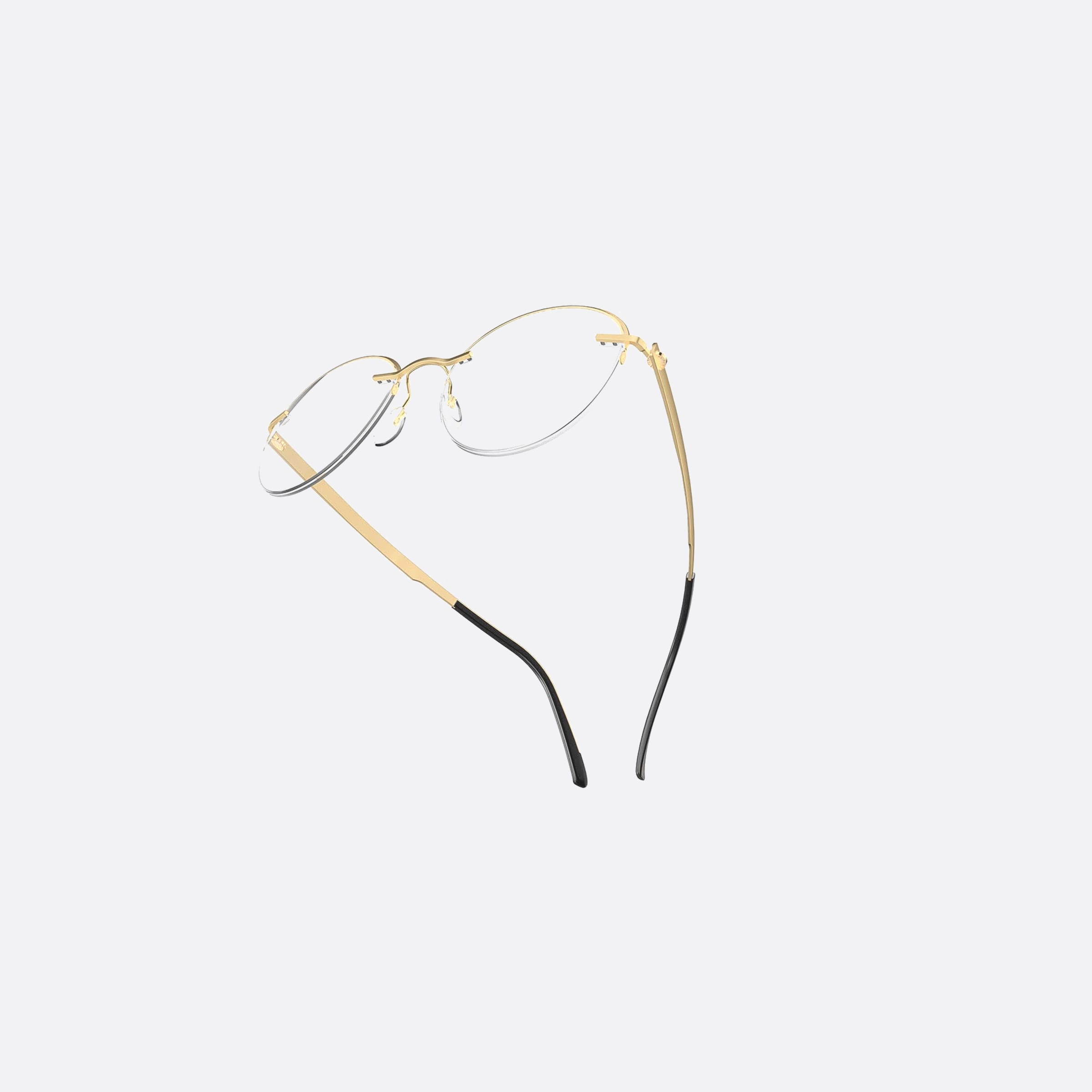 Silhouette 48mm Artline Gold Round Unisex Eyeglasses - Detail View
