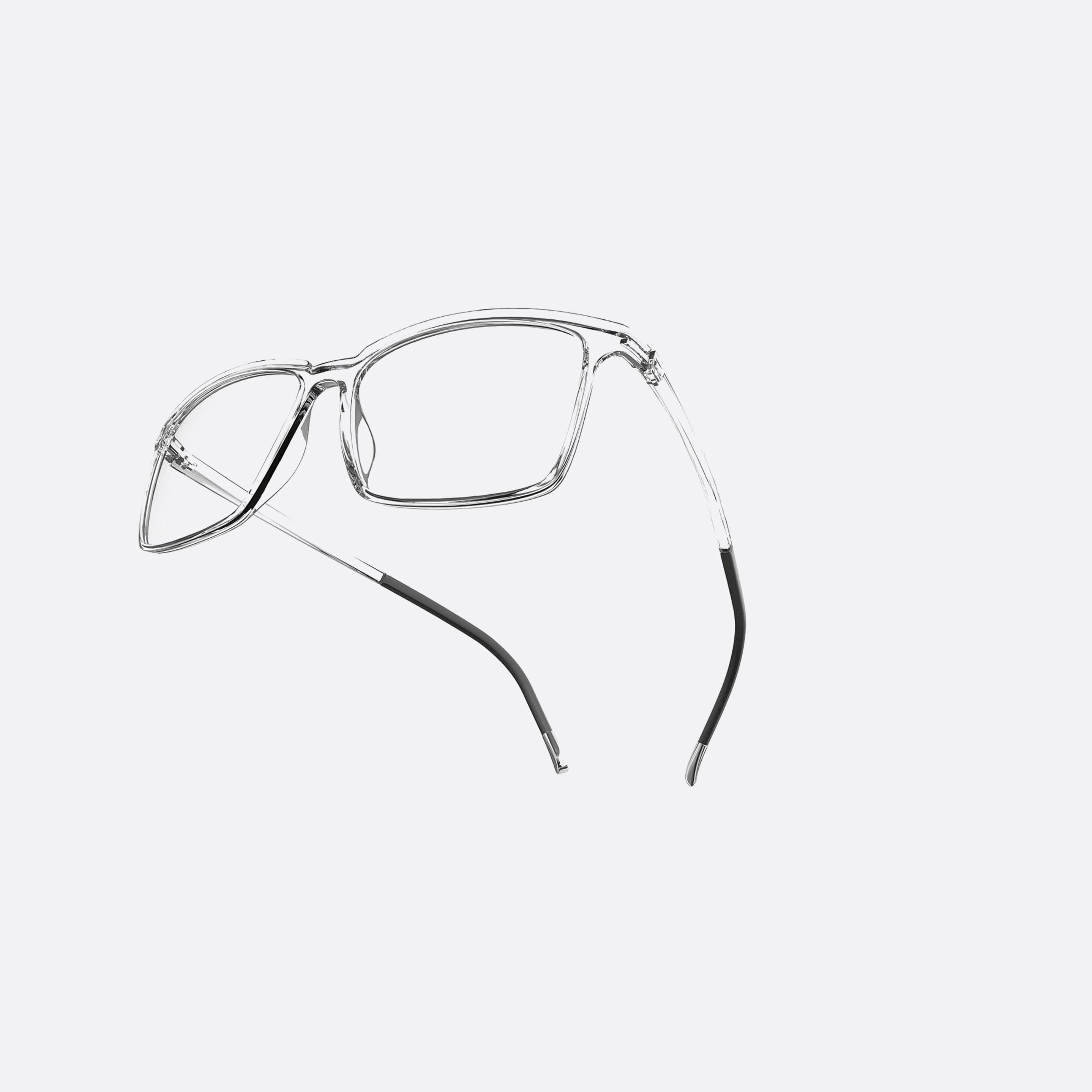 Silhouette 56mm Eos View Transparent Geometric Men Eyeglasses - Detail View