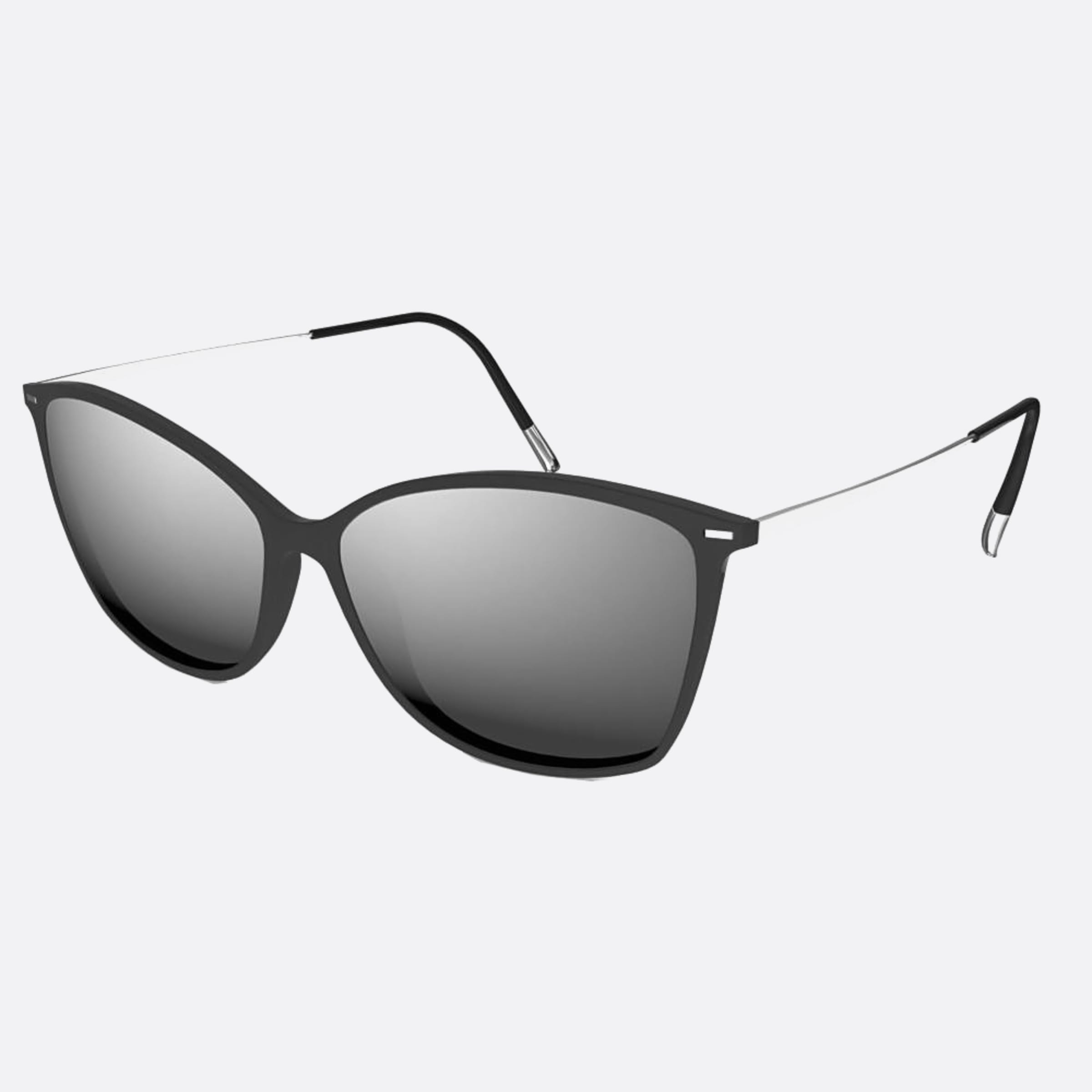 Silhouette Sun Lite Grey Cat Eye Women Sunglasses - Side View