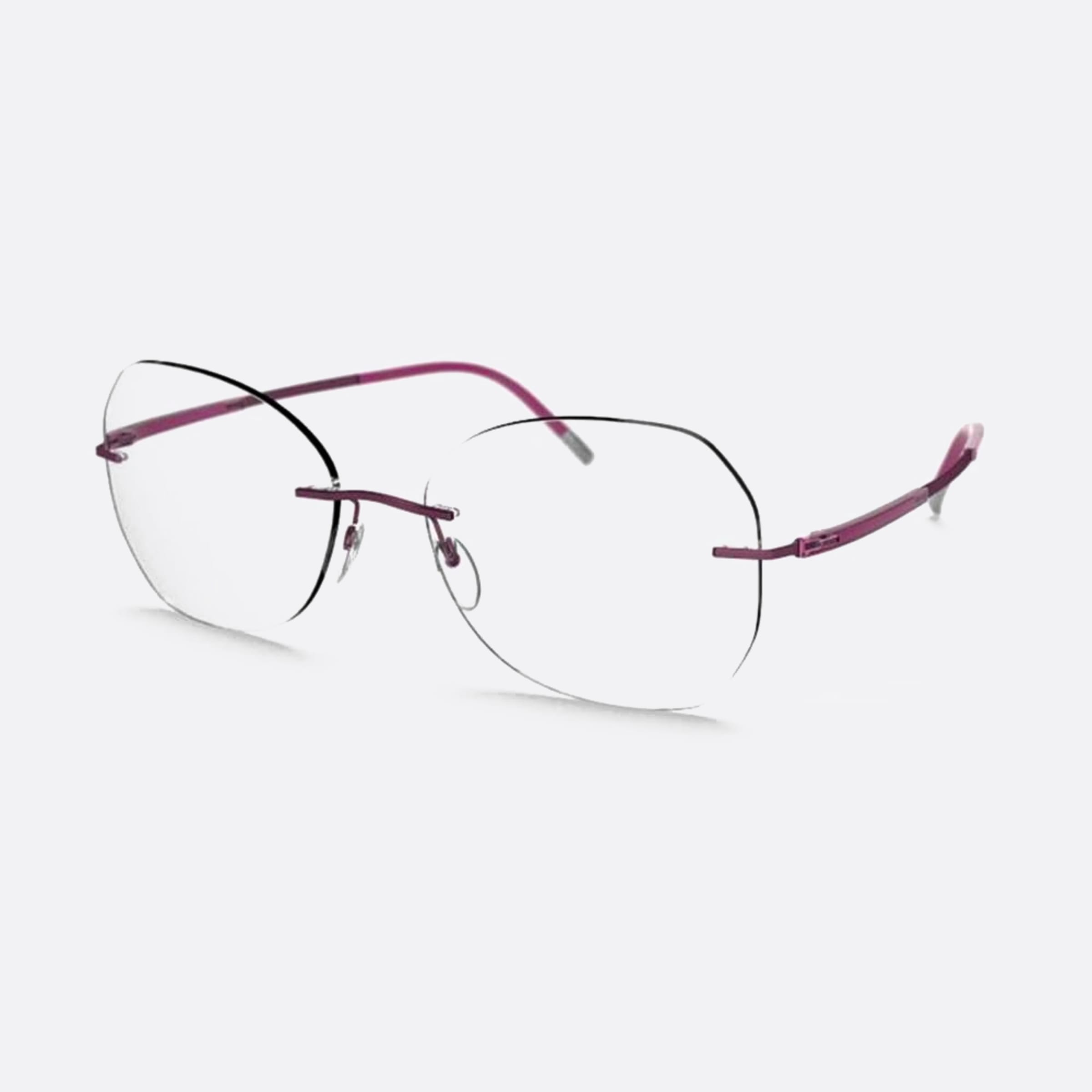 Silhouette 55mm Titan Dynamics Contour Violet Butterfly Women Eyeglasses - Side View