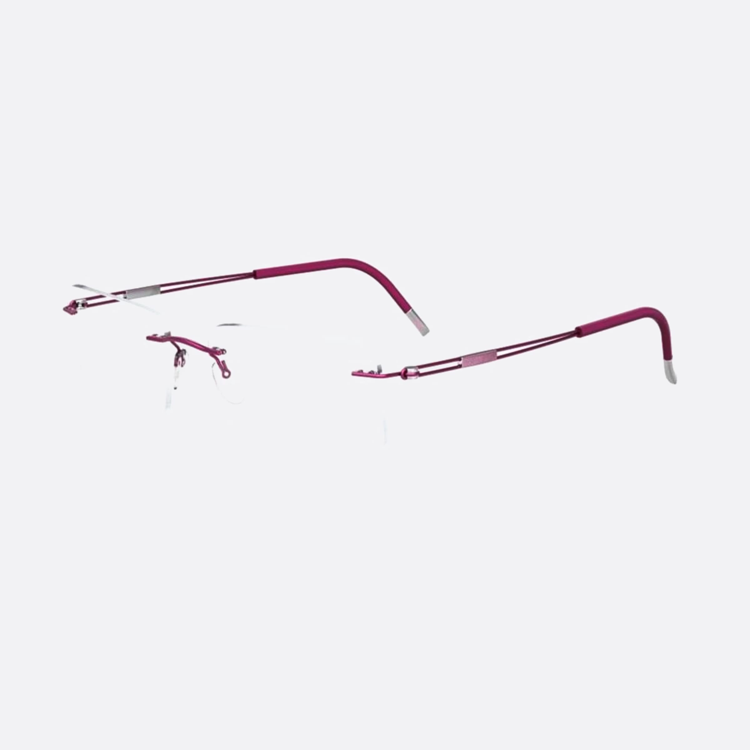Silhouette 54mm Titan Next Generation Violet Geometric Unisex Eyeglasses - Side View