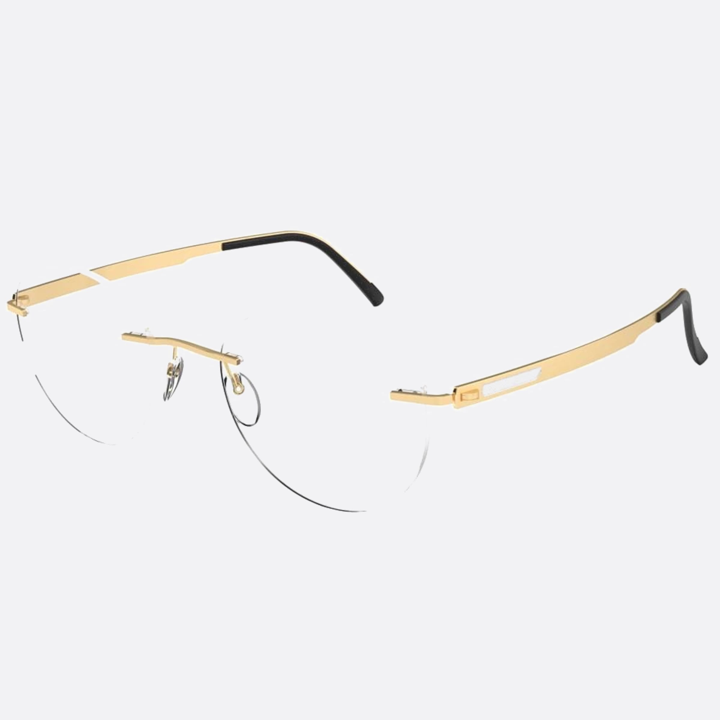 Silhouette 48mm Venture Gold Round Unisex Eyeglasses - Side View