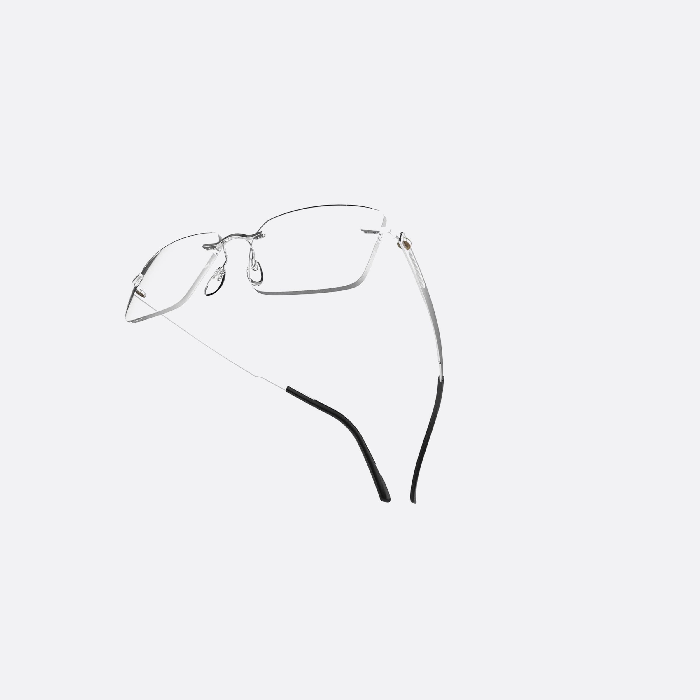 Silhouette 53mm Venture Ruthenium Round Women Eyeglasses - Detail View