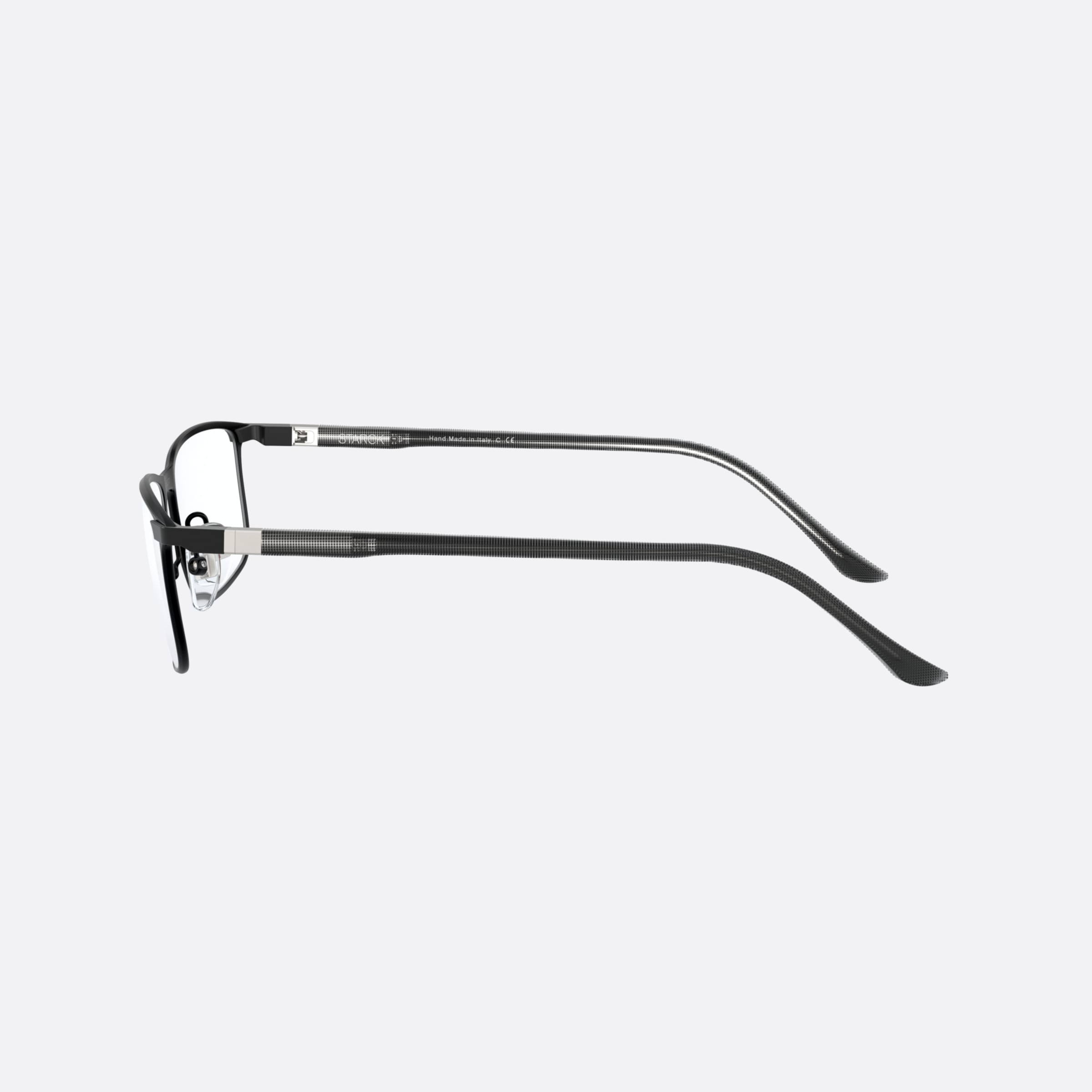 Starck 56mm Sh2047 Black Rectangle Men Eyeglasses - Detail View