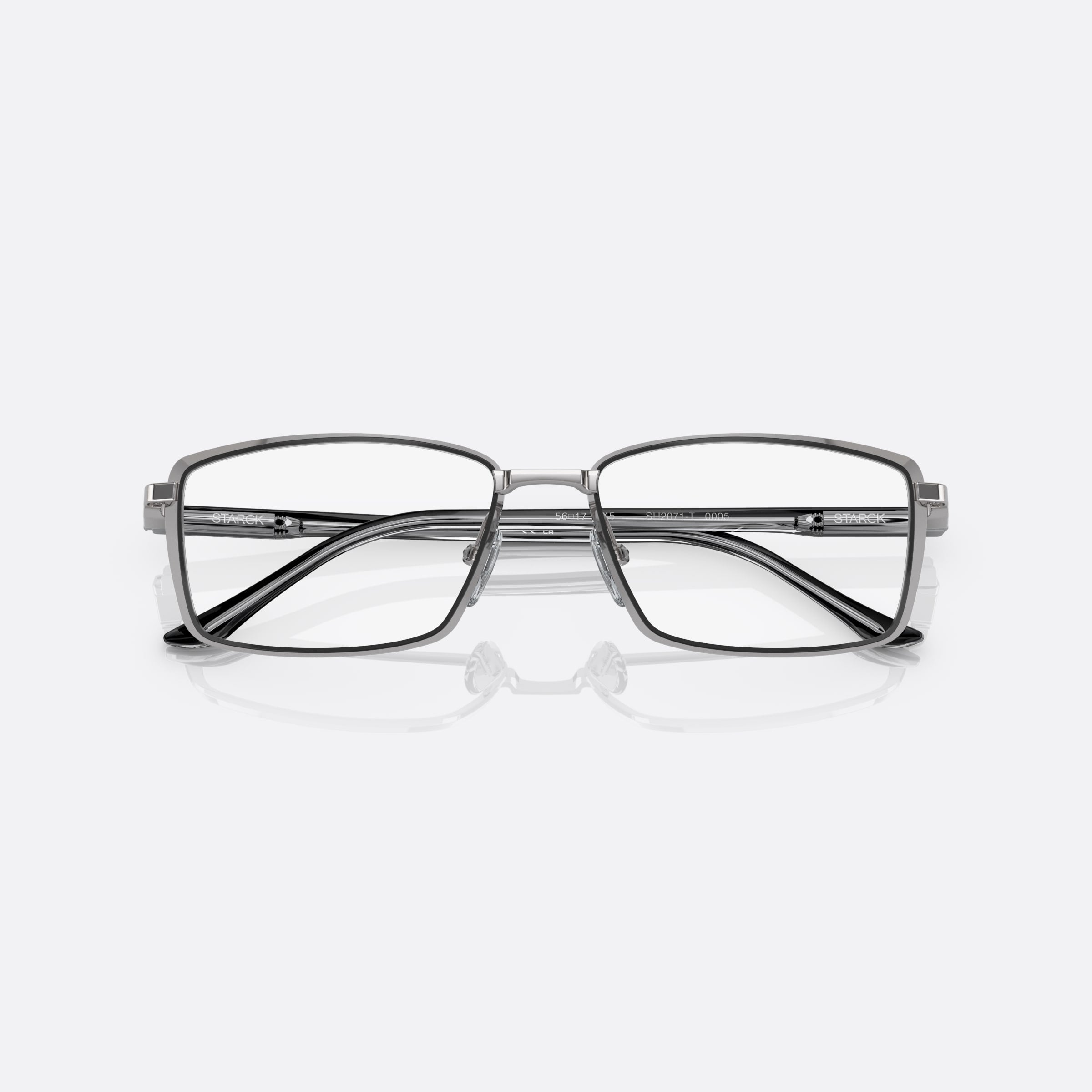 Starck 56mm Silver Rectangular Men Eyeglasses - Additional Angle