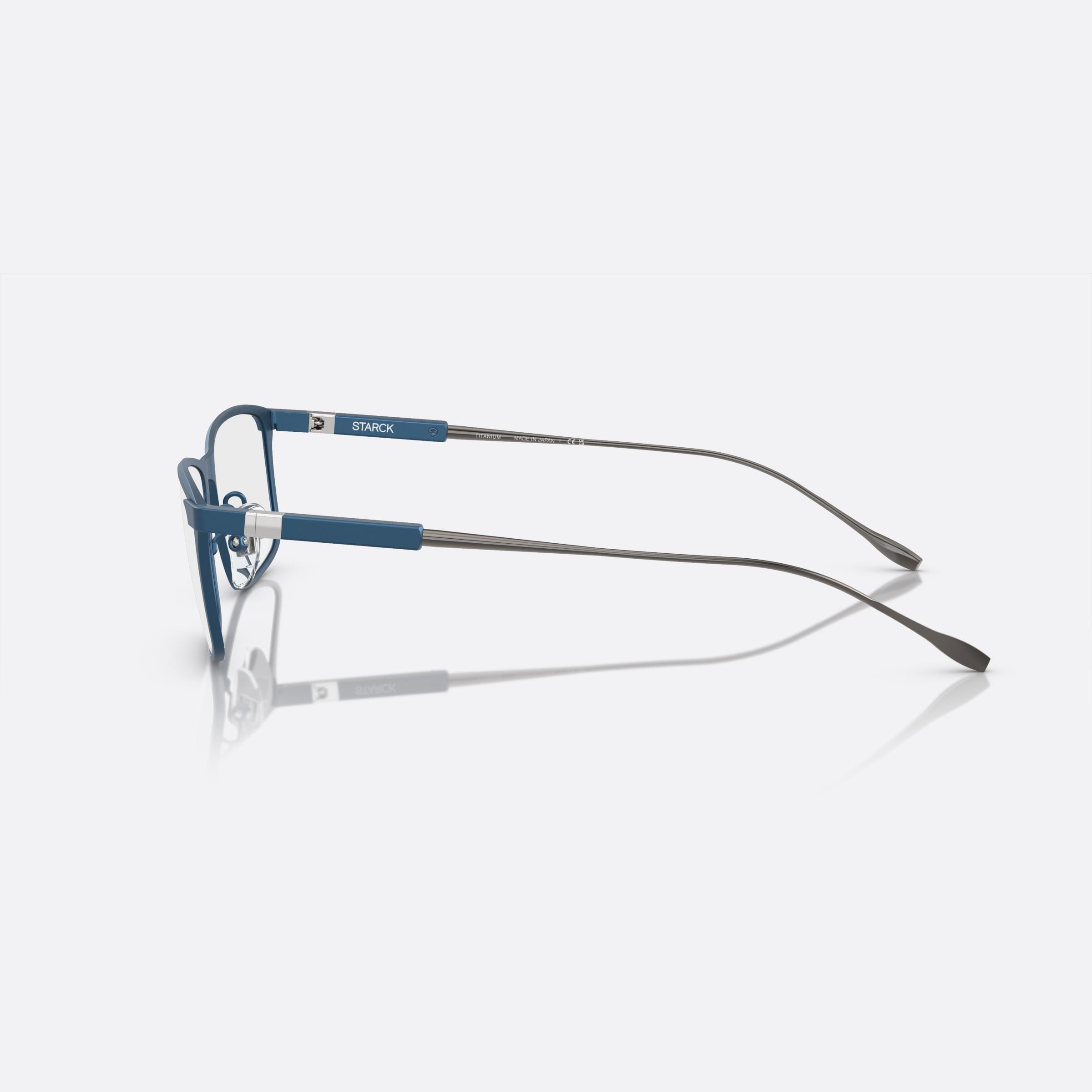 Starck 56mm Blue Rectangle Men Eyeglasses - Detail View
