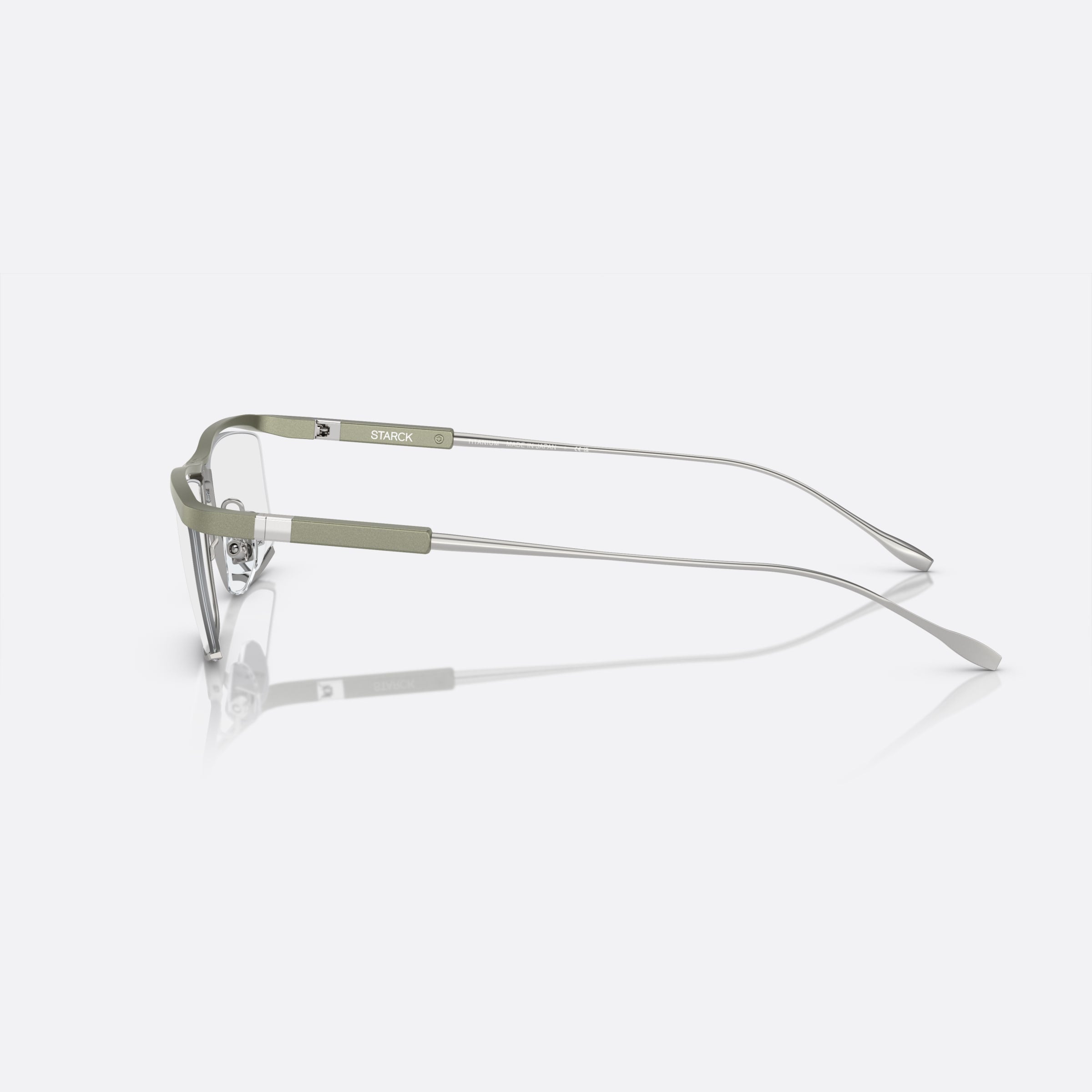 Starck 54mm Black Rectangular Men Eyeglasses - Detail View