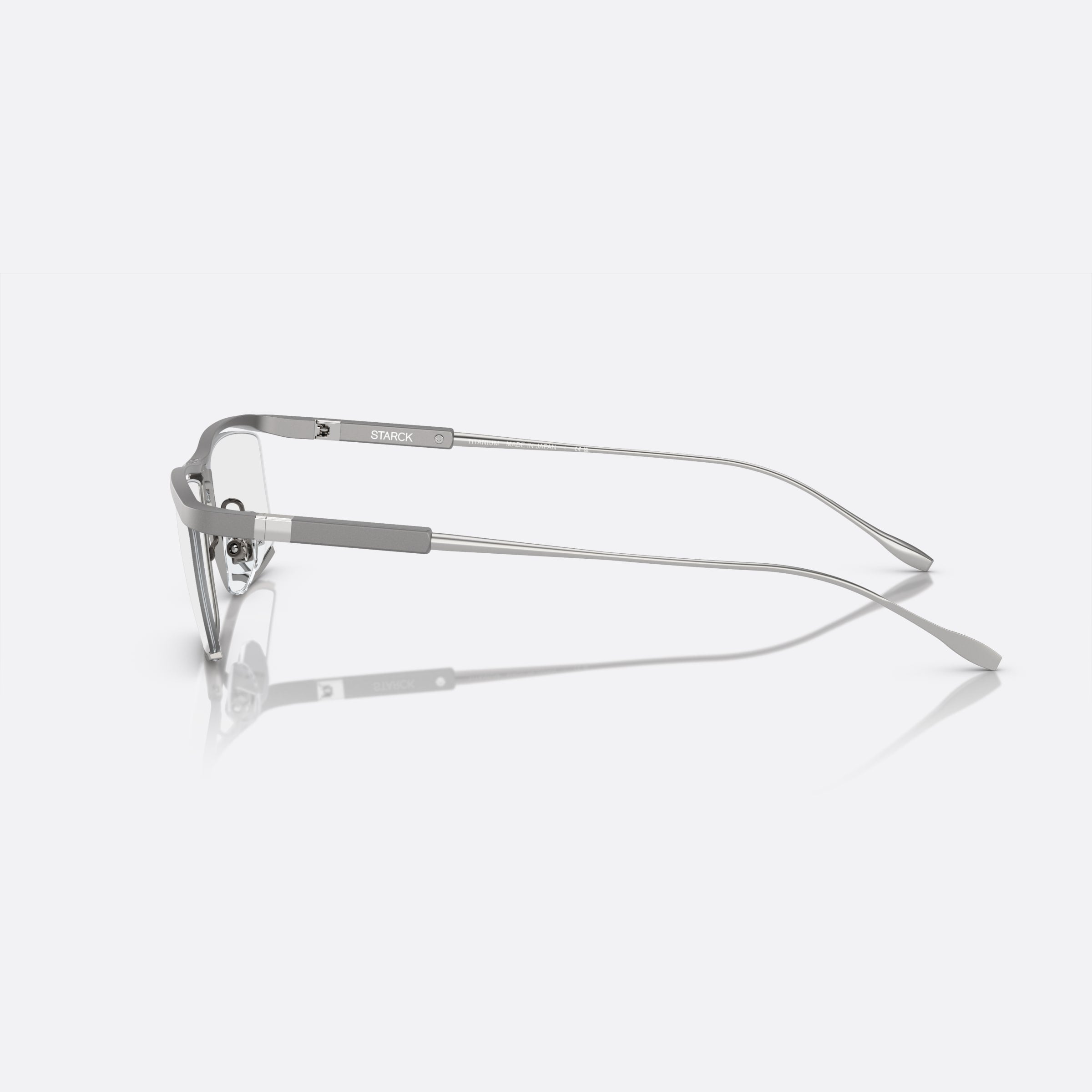 Starck 54mm Gray Rectangular Men Eyeglasses - Detail View