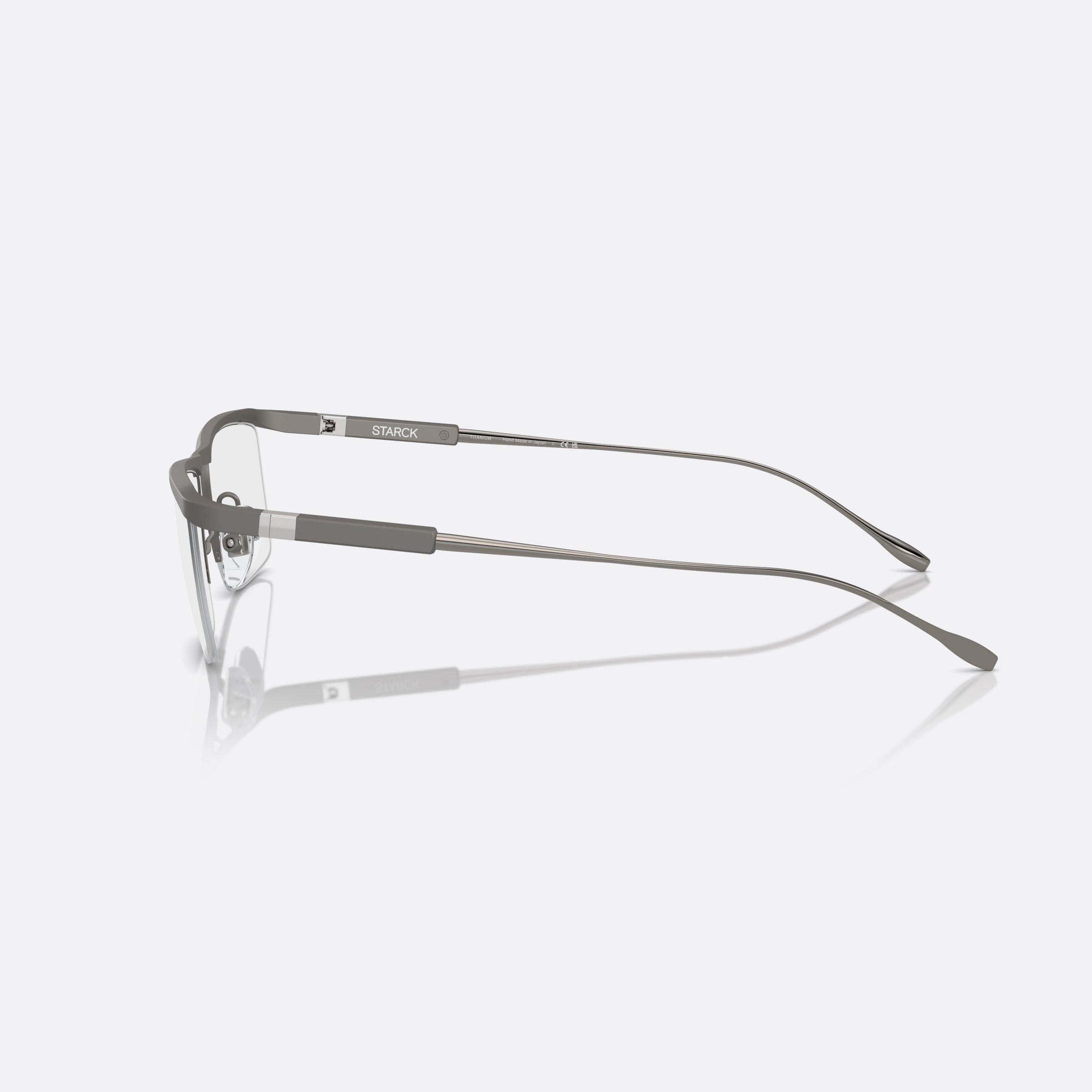 Starck 54mm Gray Rectangle Men Eyeglasses - Detail View
