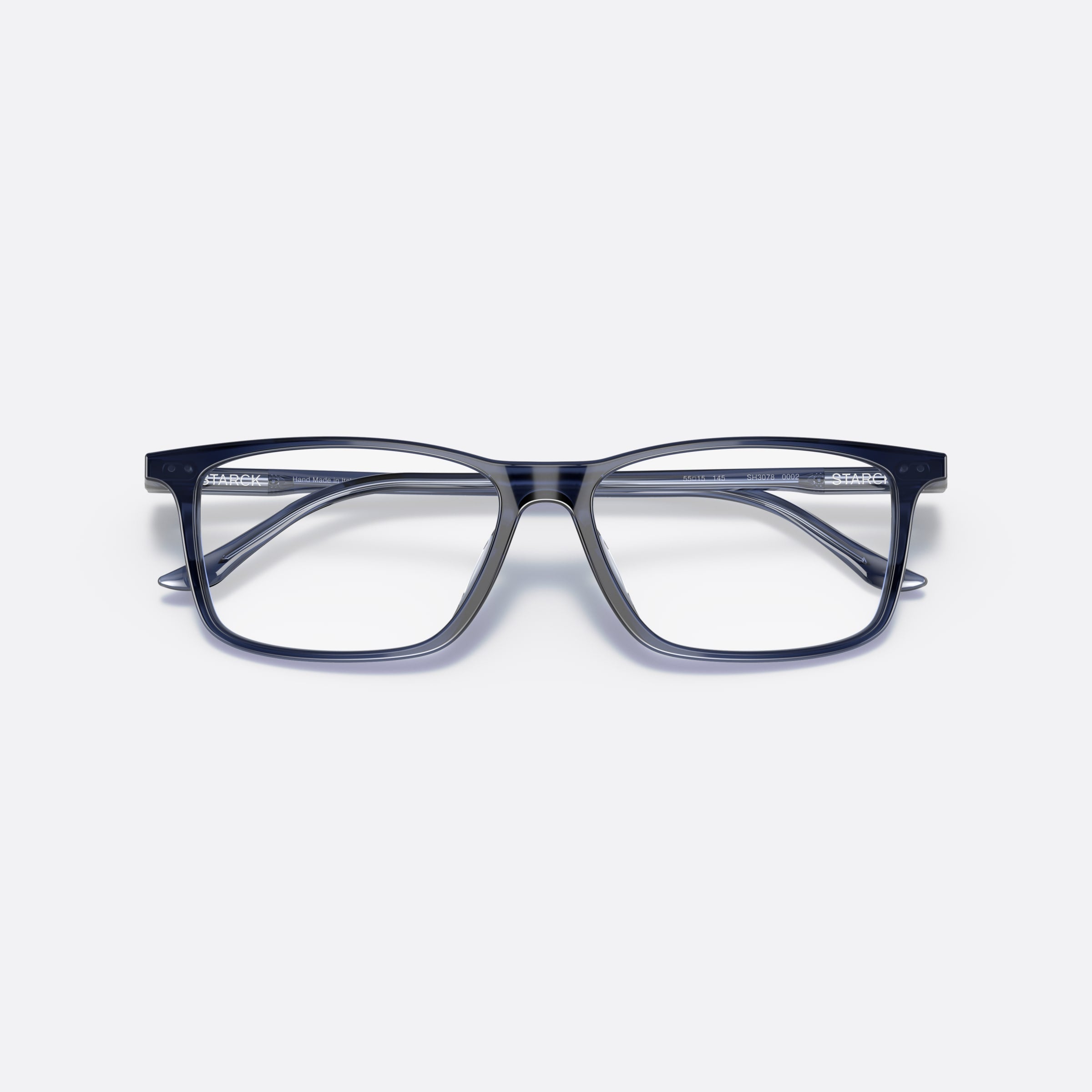 Starck 55mm Sh3078 Blue Rectangle Men Eyeglasses - Additional Angle