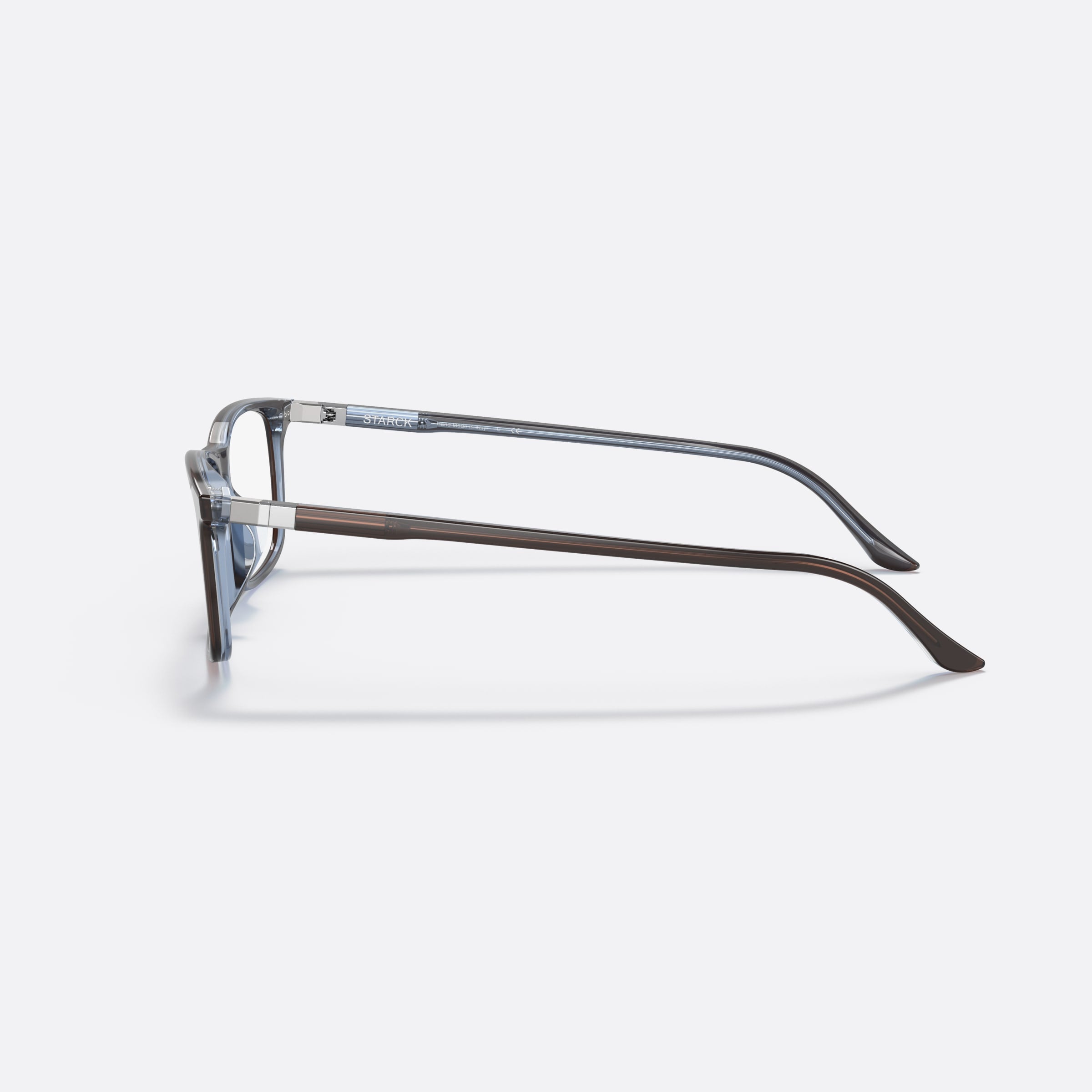 Starck 55mm Sh3078 Brown Rectangle Men Eyeglasses - Detail View