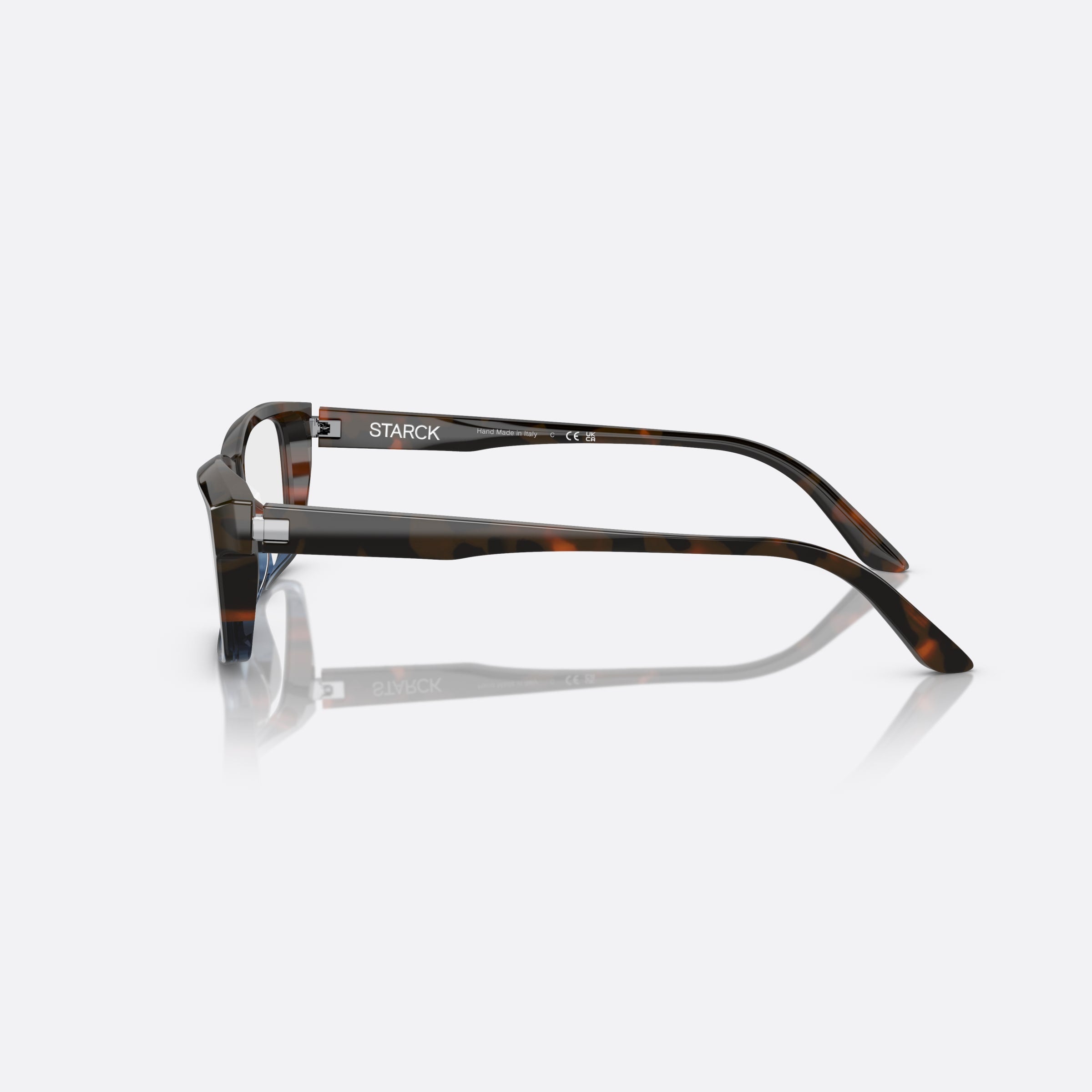 Starck 56mm Sh3089 Blue Rectangular Men Eyeglasses - Detail View