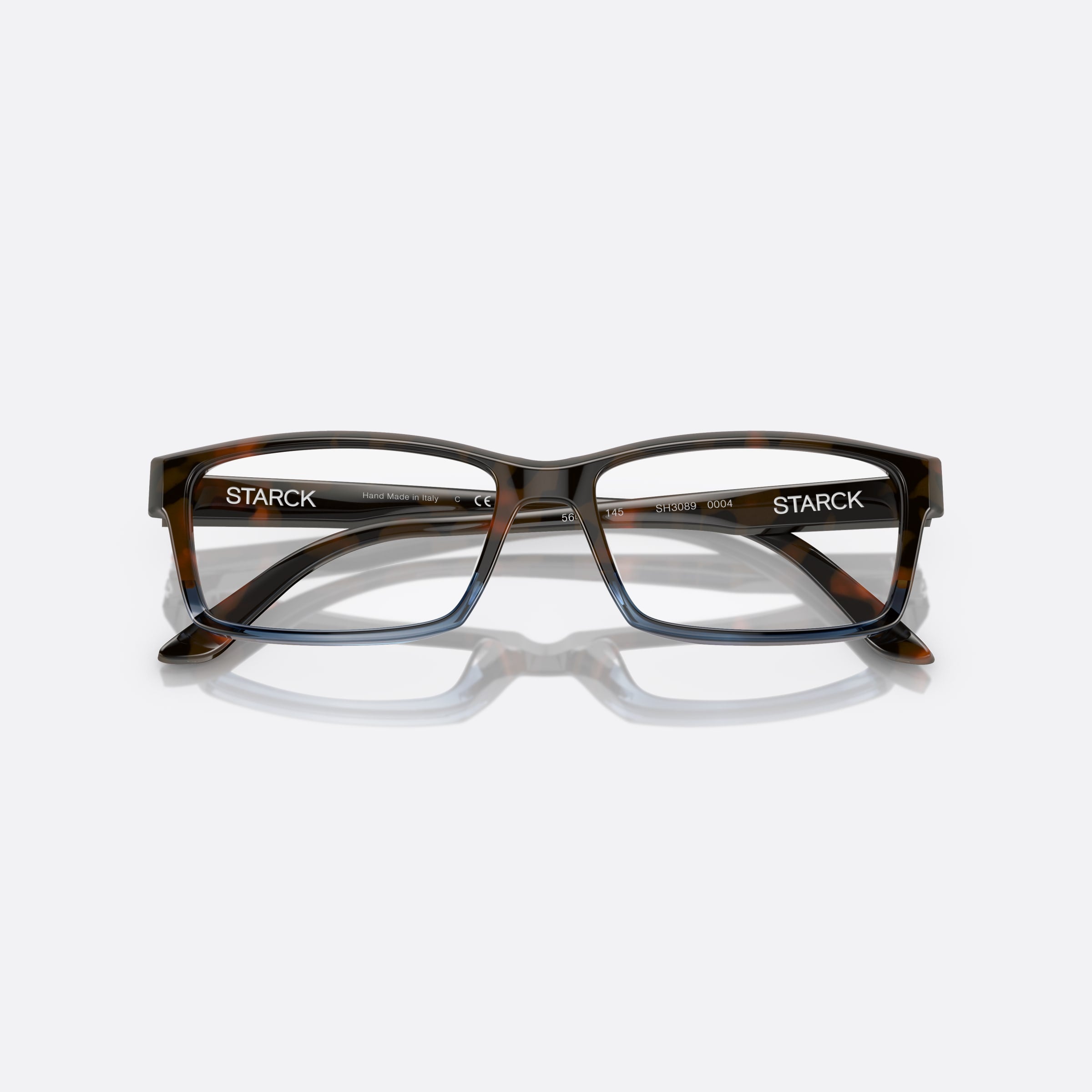 Starck 56mm Sh3089 Blue Rectangular Men Eyeglasses - Additional Angle