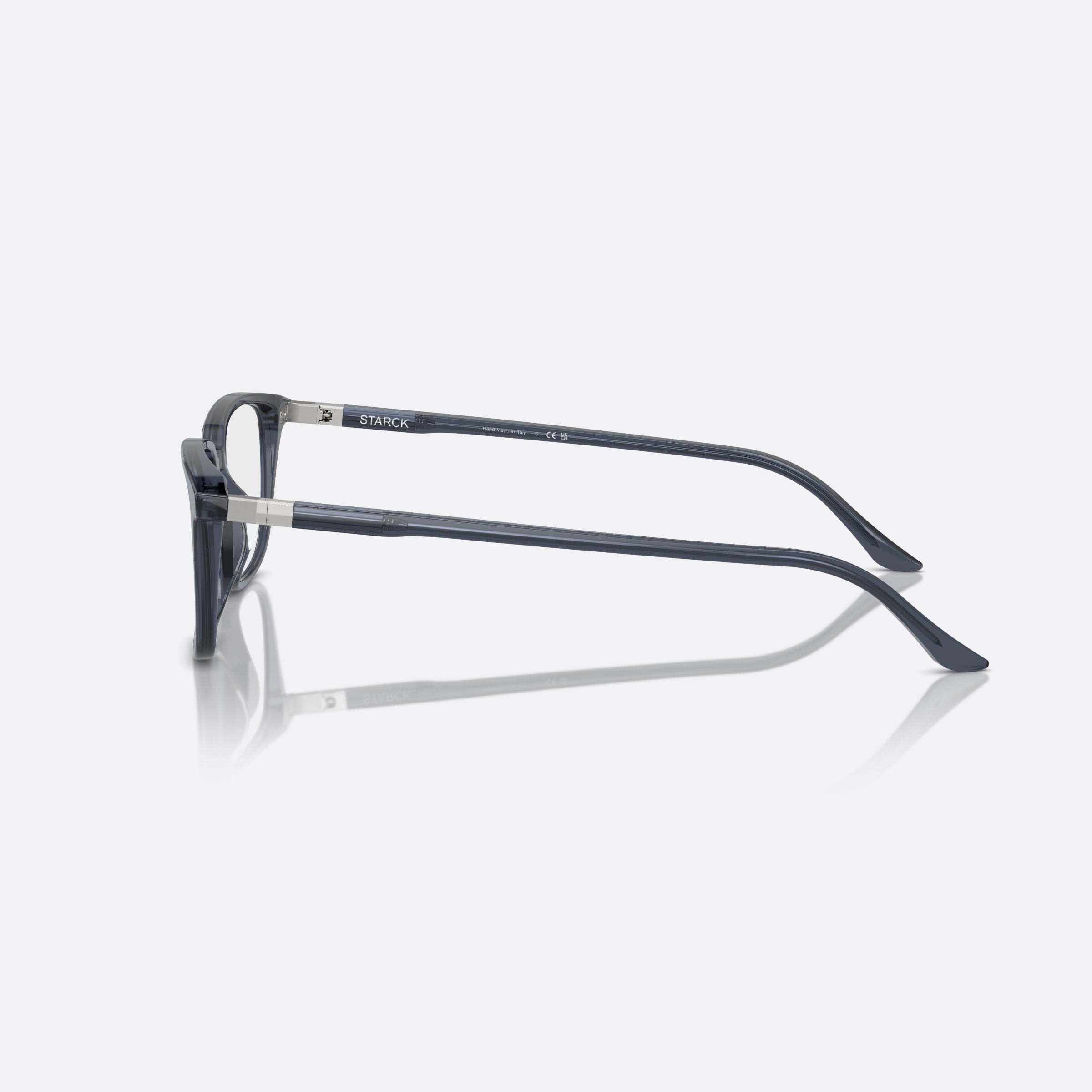 Starck 52mm Sh3098 Blue Rectangle Men Eyeglasses - Detail View