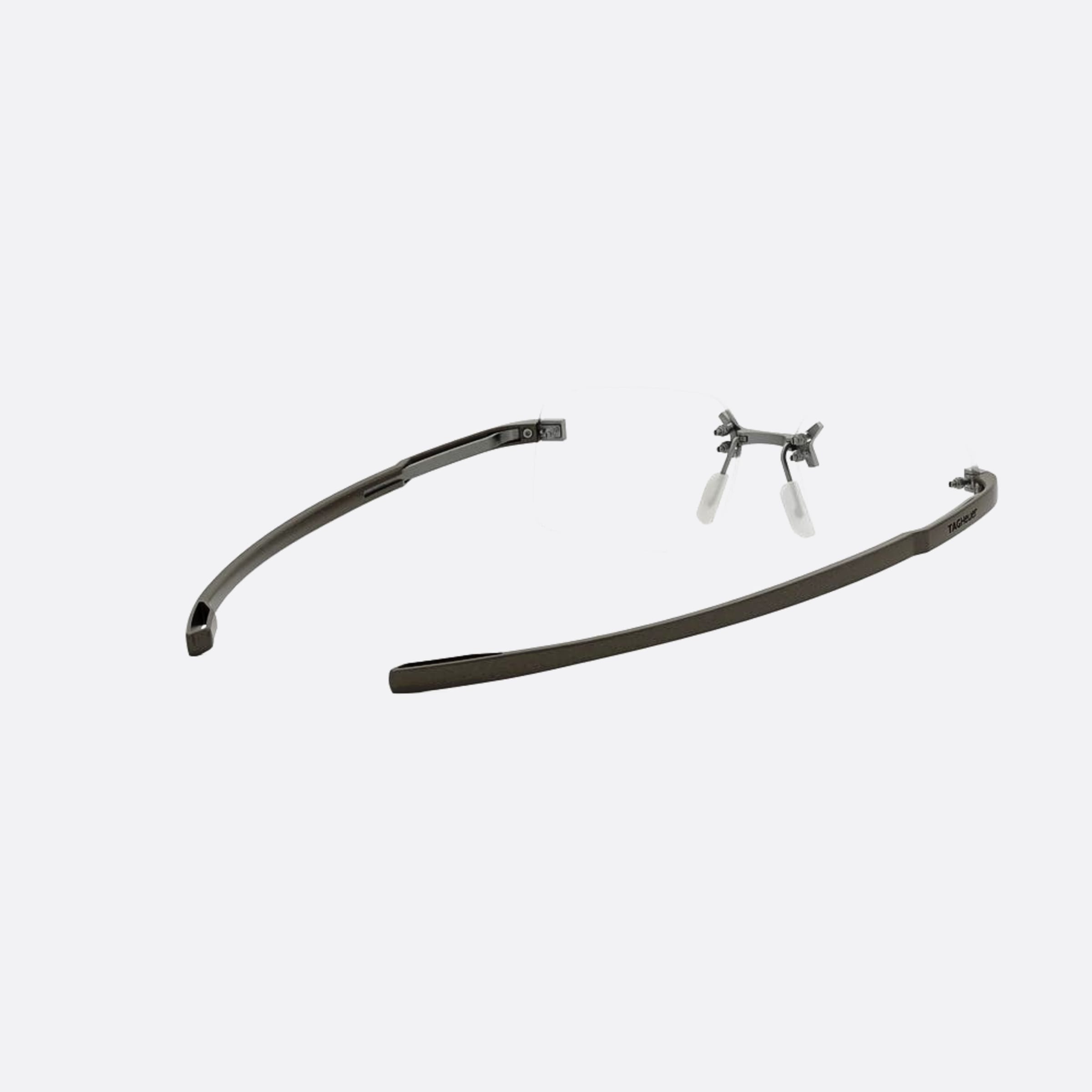 Tag 55mm Heuer Flex Silver Geometric Unisex Eyeglasses - Additional Angle