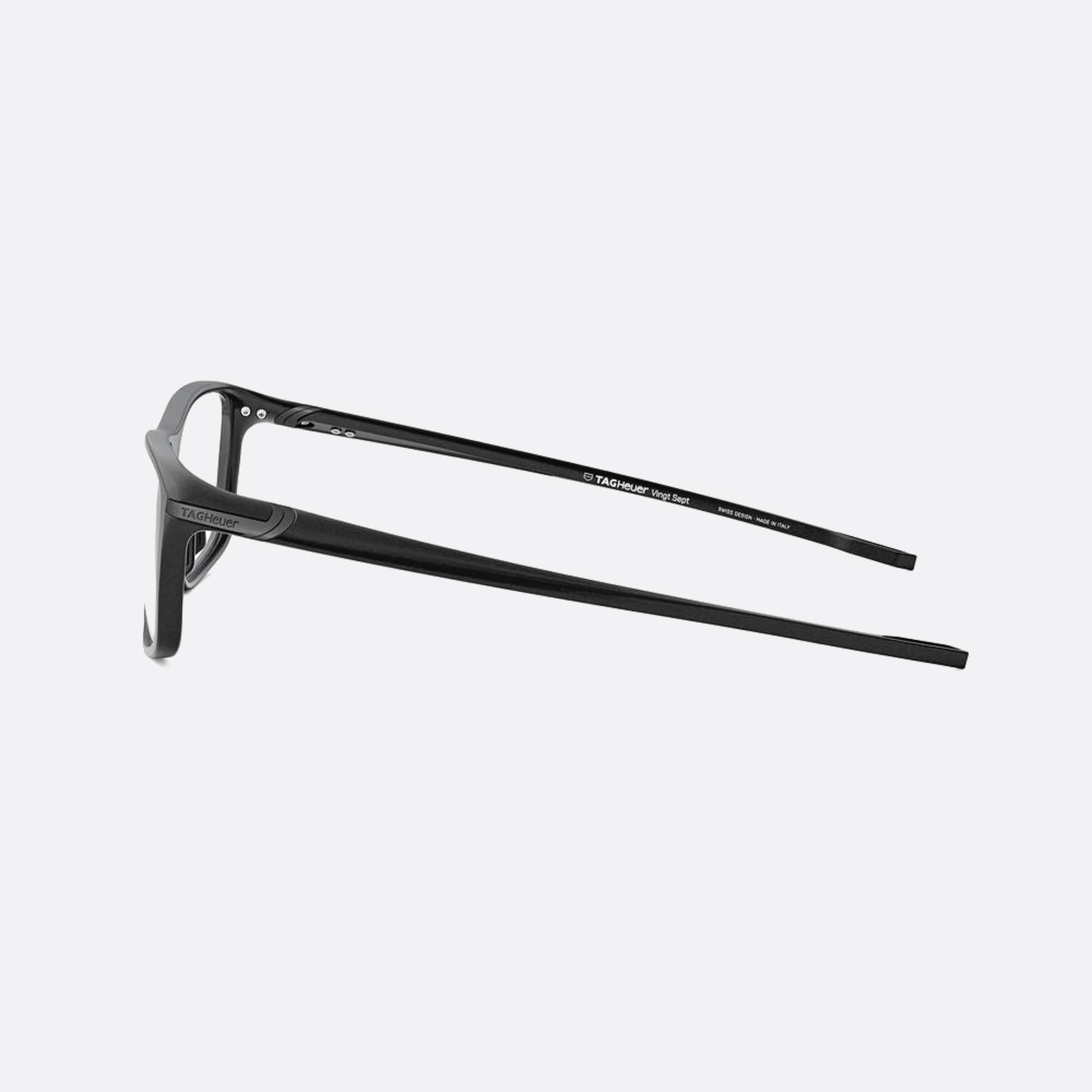 Tag 56mm Heuer Vingt Sept Black Geometric Unisex Eyeglasses - Detail View