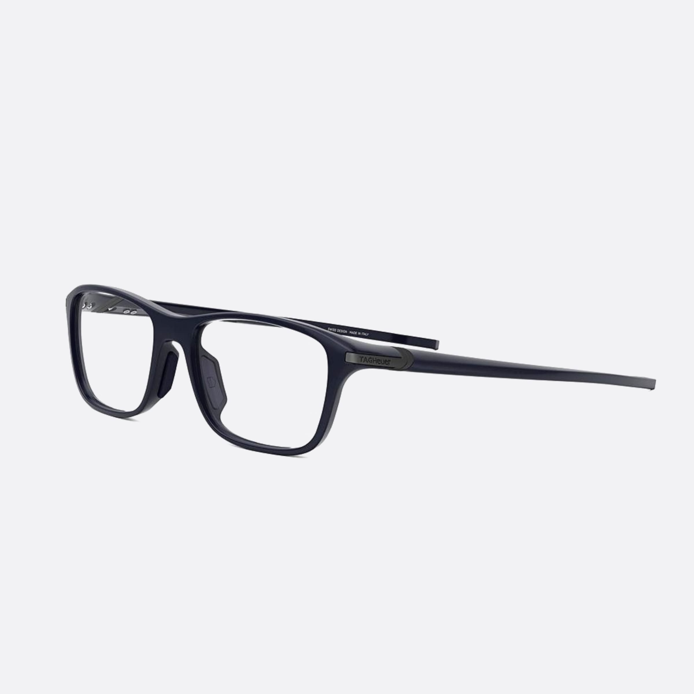 Tag 54mm Heuer Vingt Sept Blue Geometric Unisex Eyeglasses - Side View