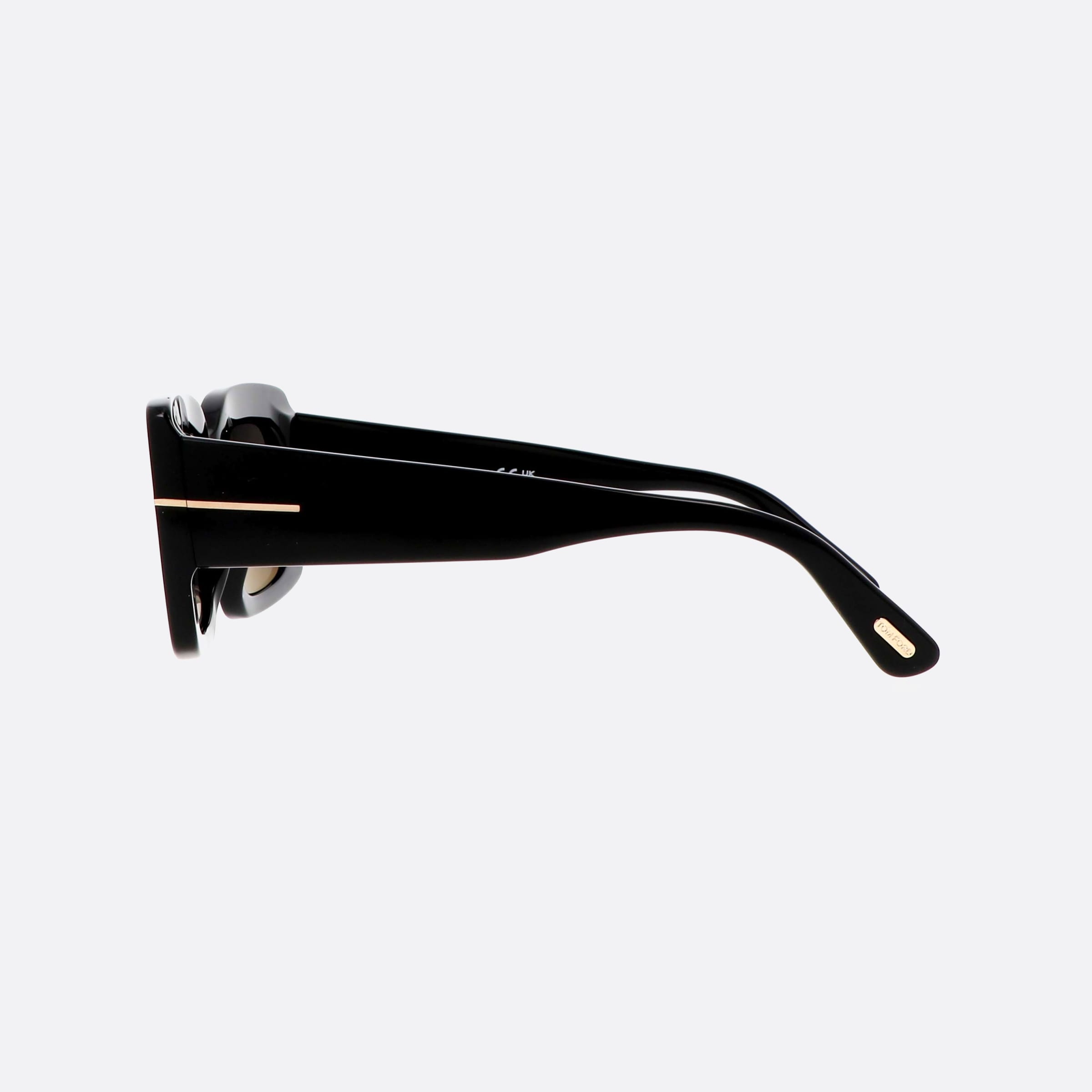 Tom 50mm Ford Brigitta Ft1188 01a Black Square Unisex Sunglasses - Detail View