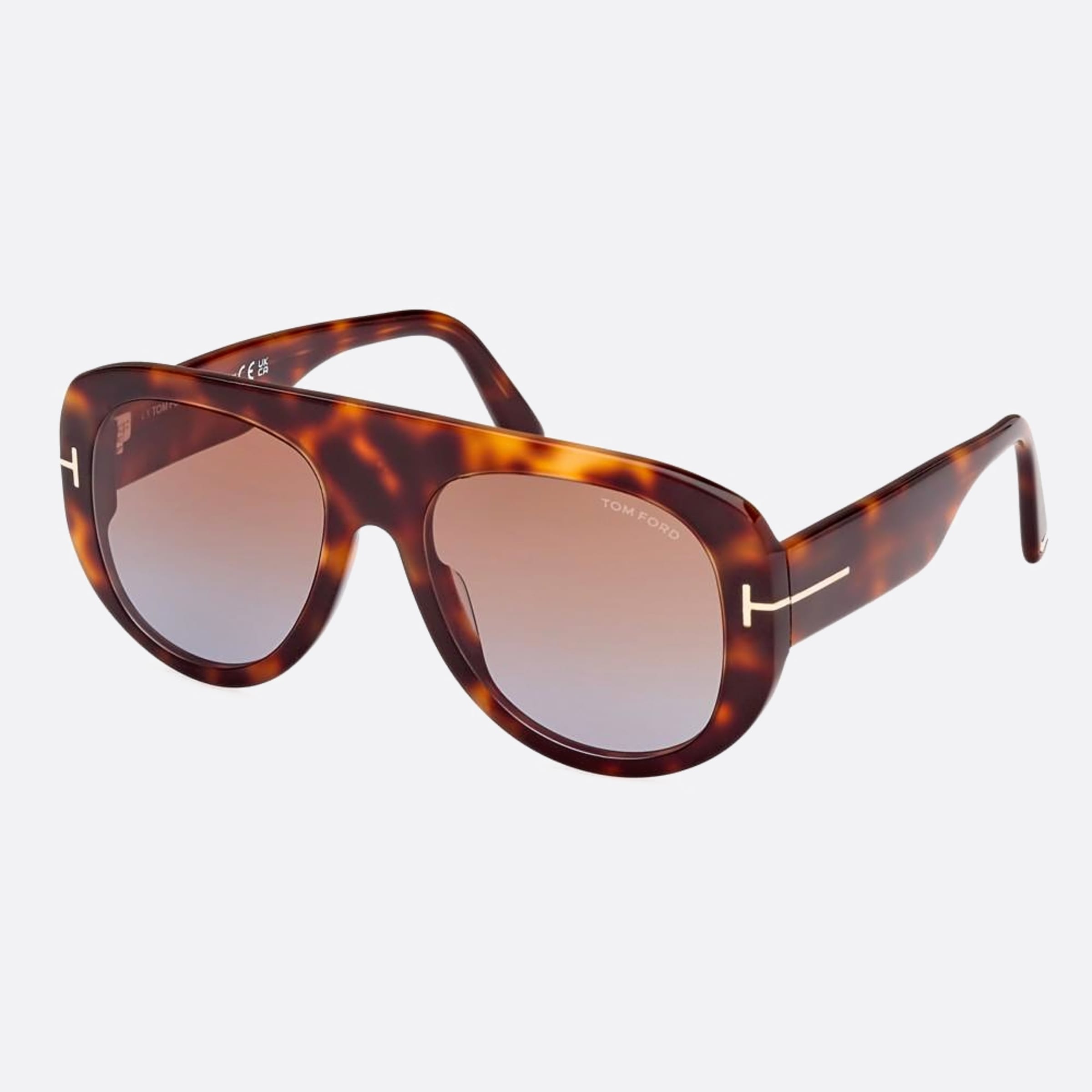 Tom 55mm Ford Cecil 53e Havana Pilot Men Sunglasses - Side View