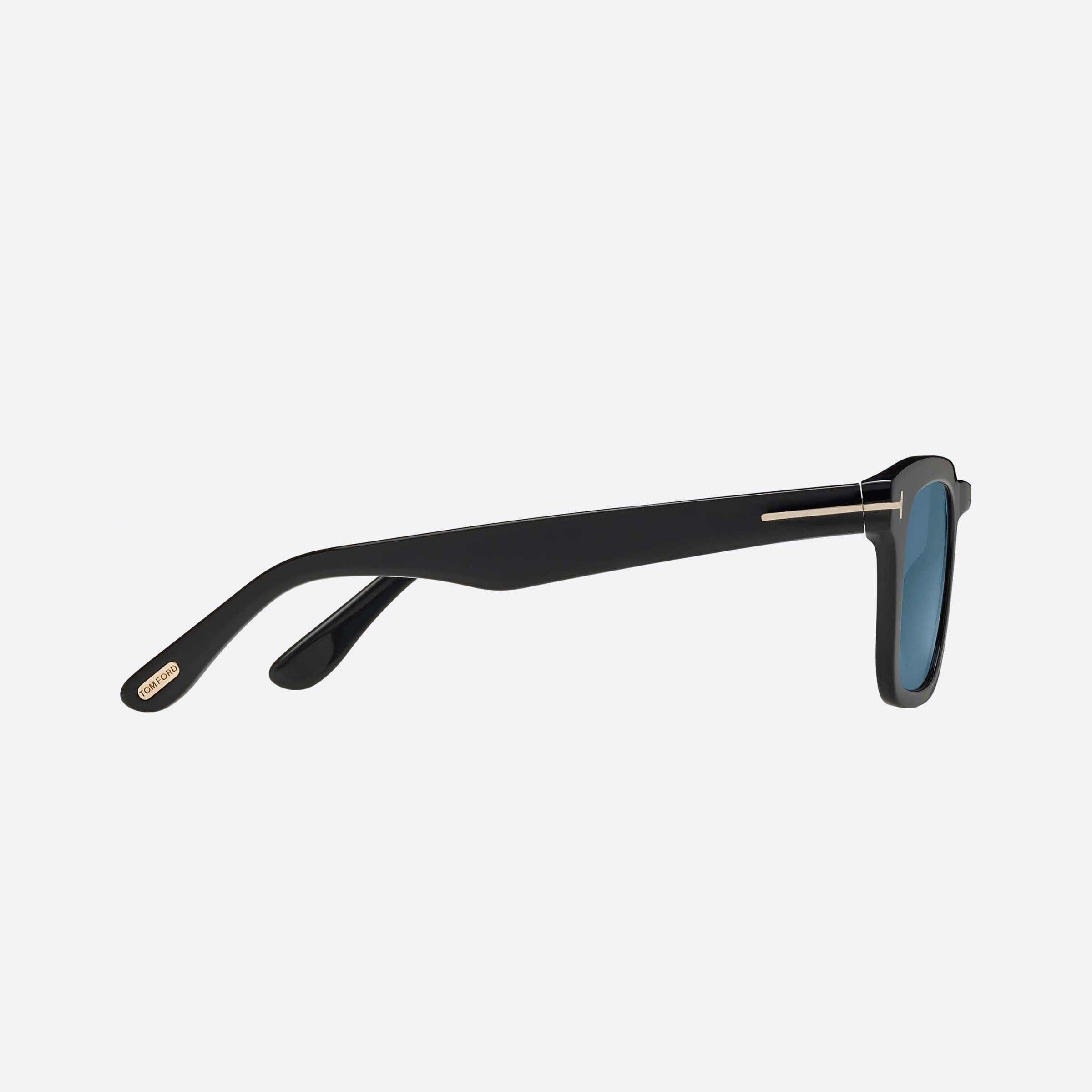 Tom 48mm Ford Ft0751 01v Black Rectangle Polarized Men Sunglasses - Detail View