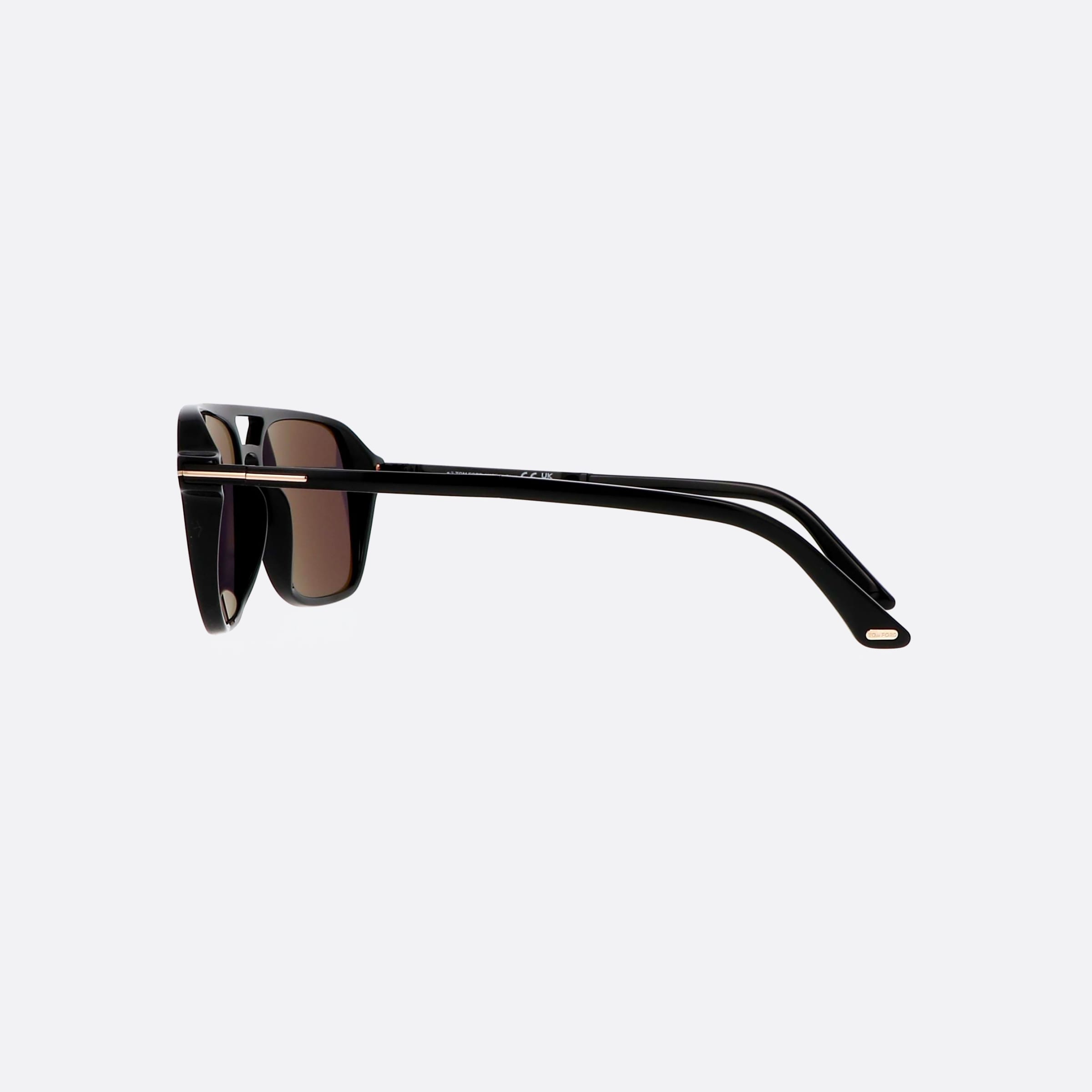 Tom 59mm Ford Ft0910 01a Black Rectangle Men Sunglasses - Detail View