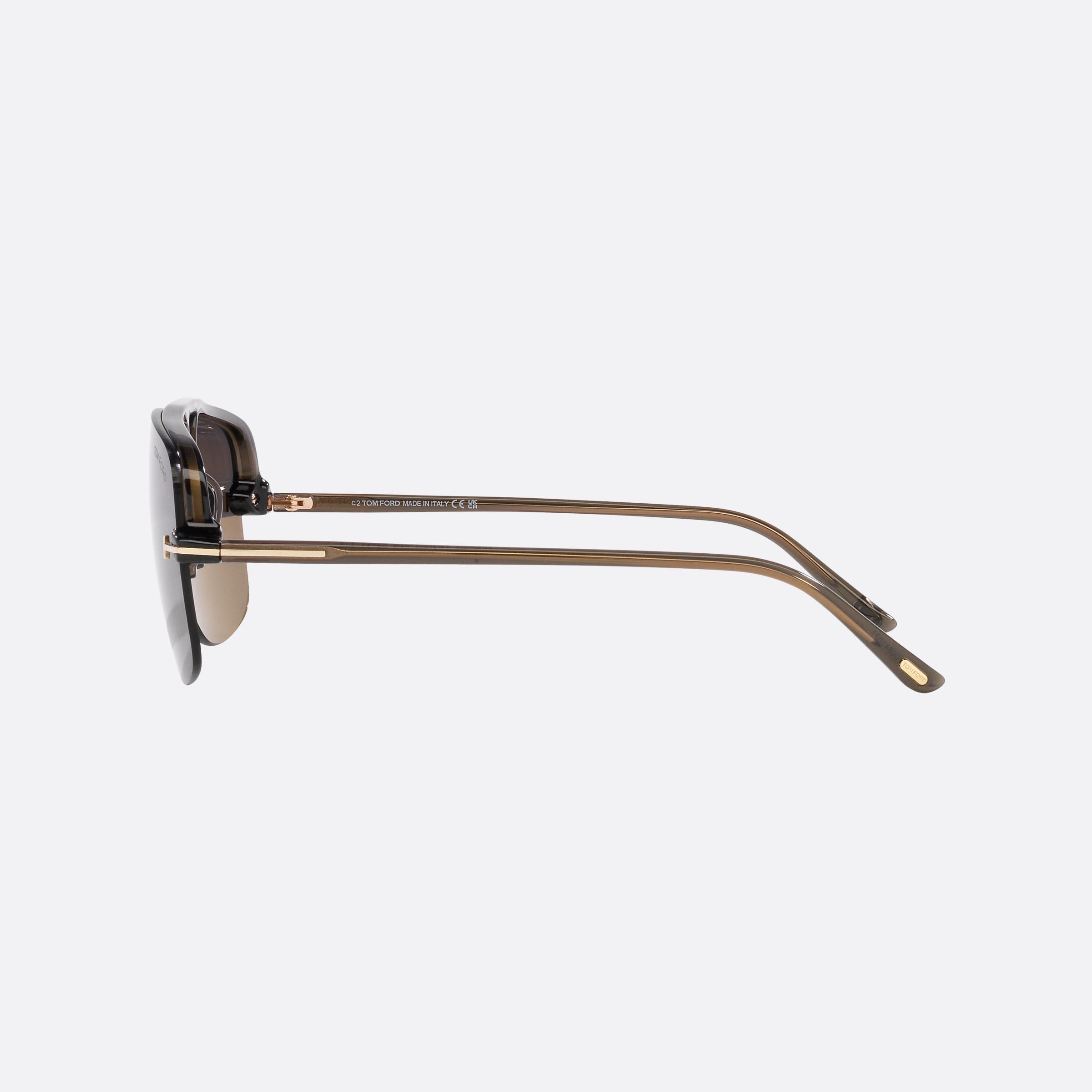 Tom 63mm Ford Ft1003 Brown Pilot Men Sunglasses - Detail View
