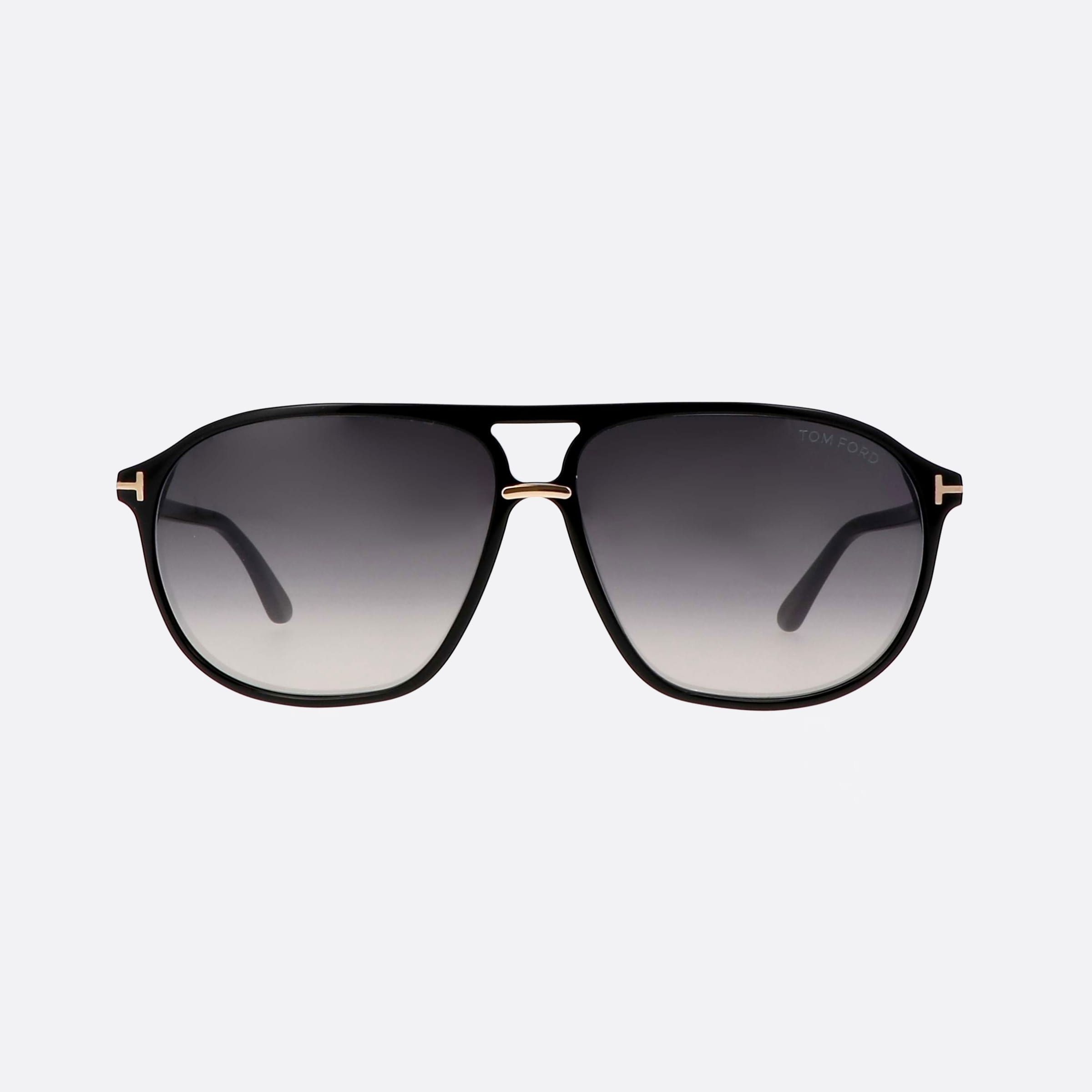 Tom 61mm Ford Ft1026 01b Black Pilot Unisex Sunglasses - Side View
