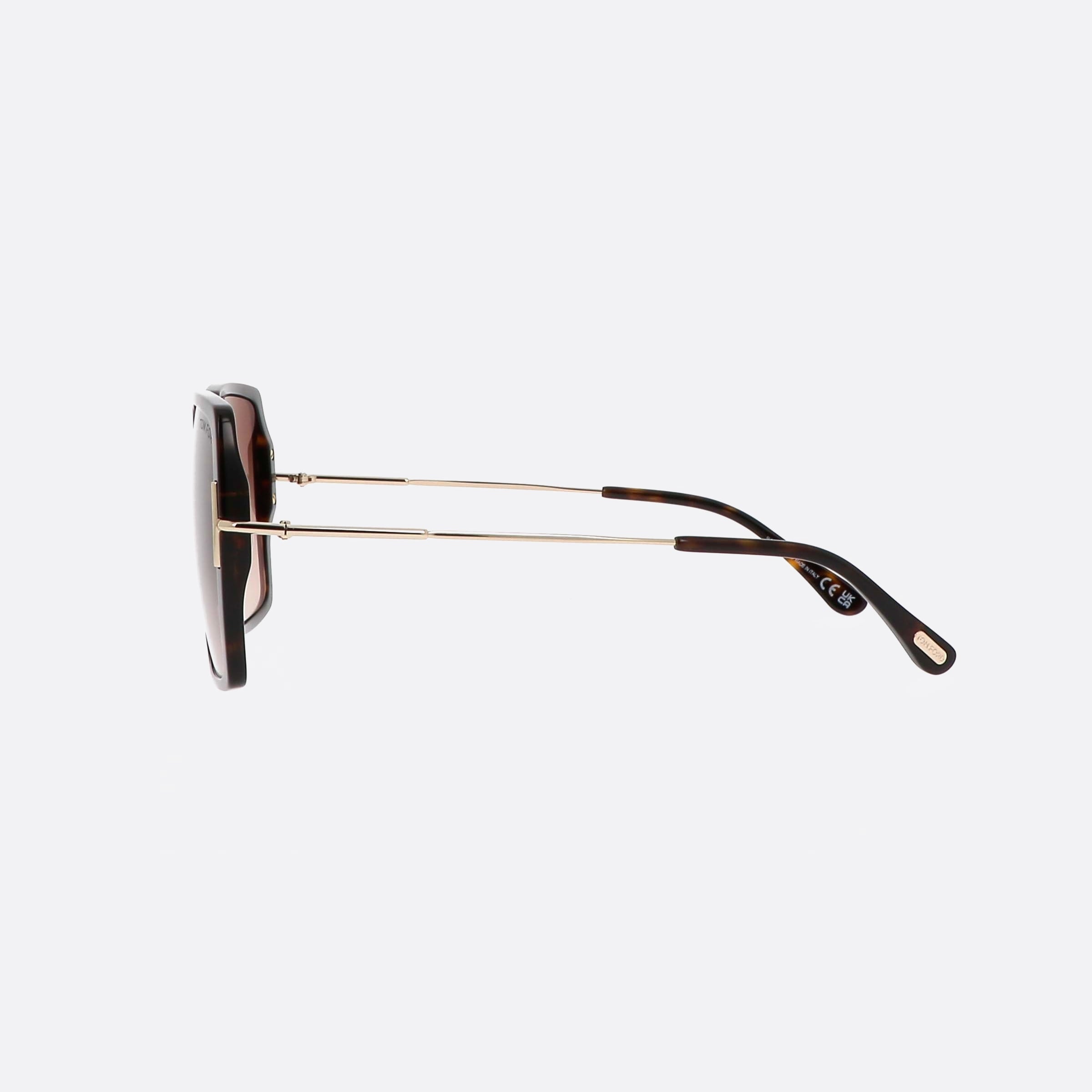 Tom 59mm Ford Ft1039 52f Tortoise Square Unisex Sunglasses - Detail View
