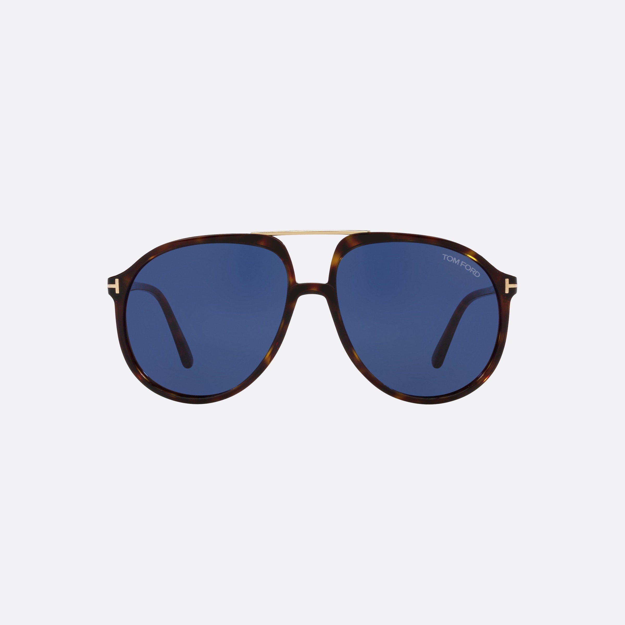 Tom 58mm Ford Ft1079 52v Tortoise Pilot Men Sunglasses - Side View