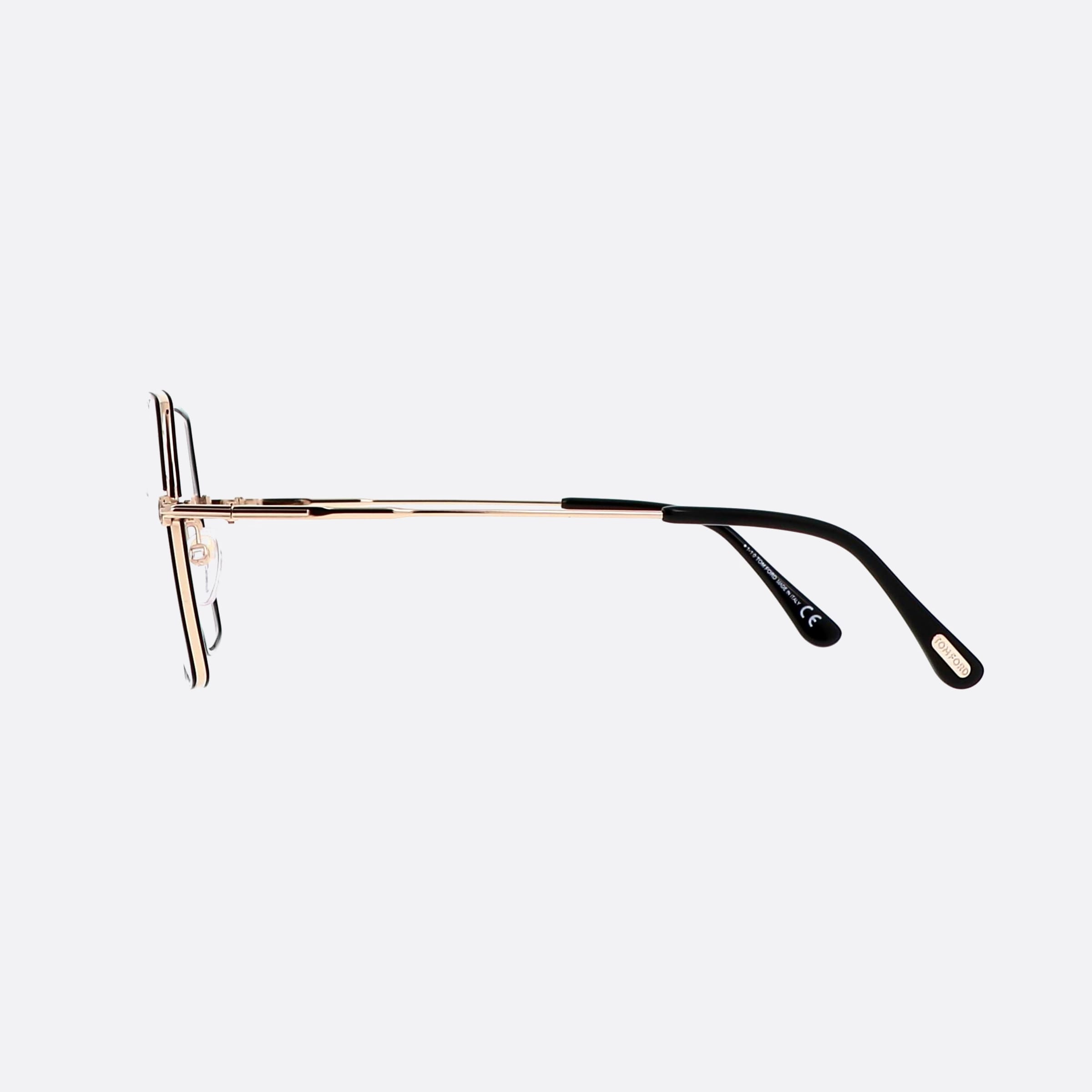 Tom 55mm Ford Ft5615 Black Geometric Women Eyeglasses - Detail View
