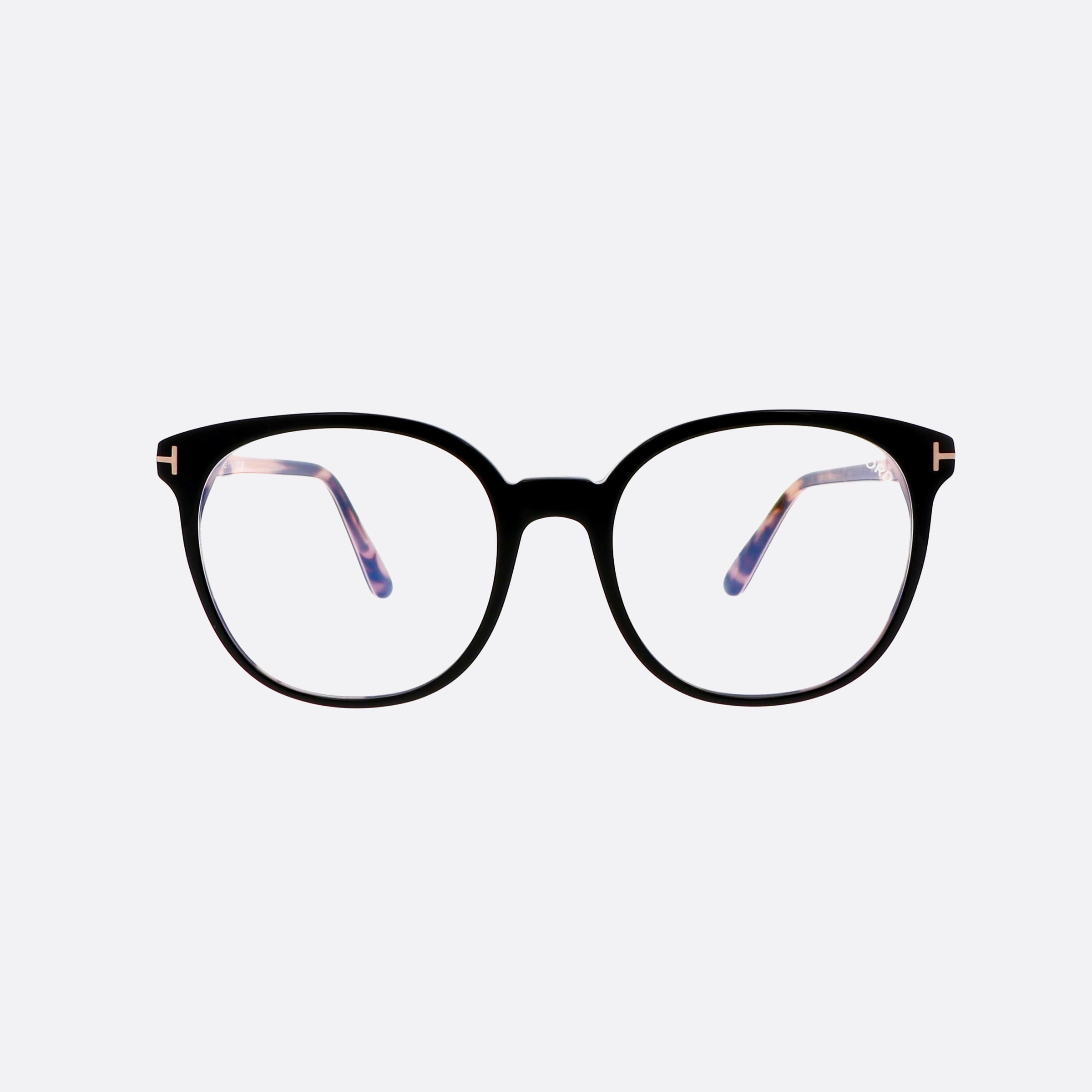 Tom 54mm Ford Ft5671 Black Oval Women Eyeglasses - Side View