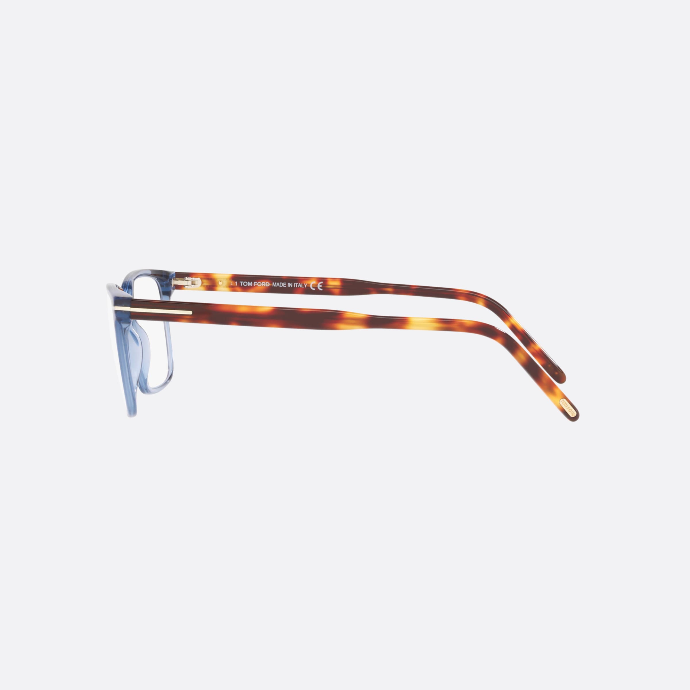 Tom 55mm Ford Ft5802 Blue Rectangular Men Eyeglasses - Detail View