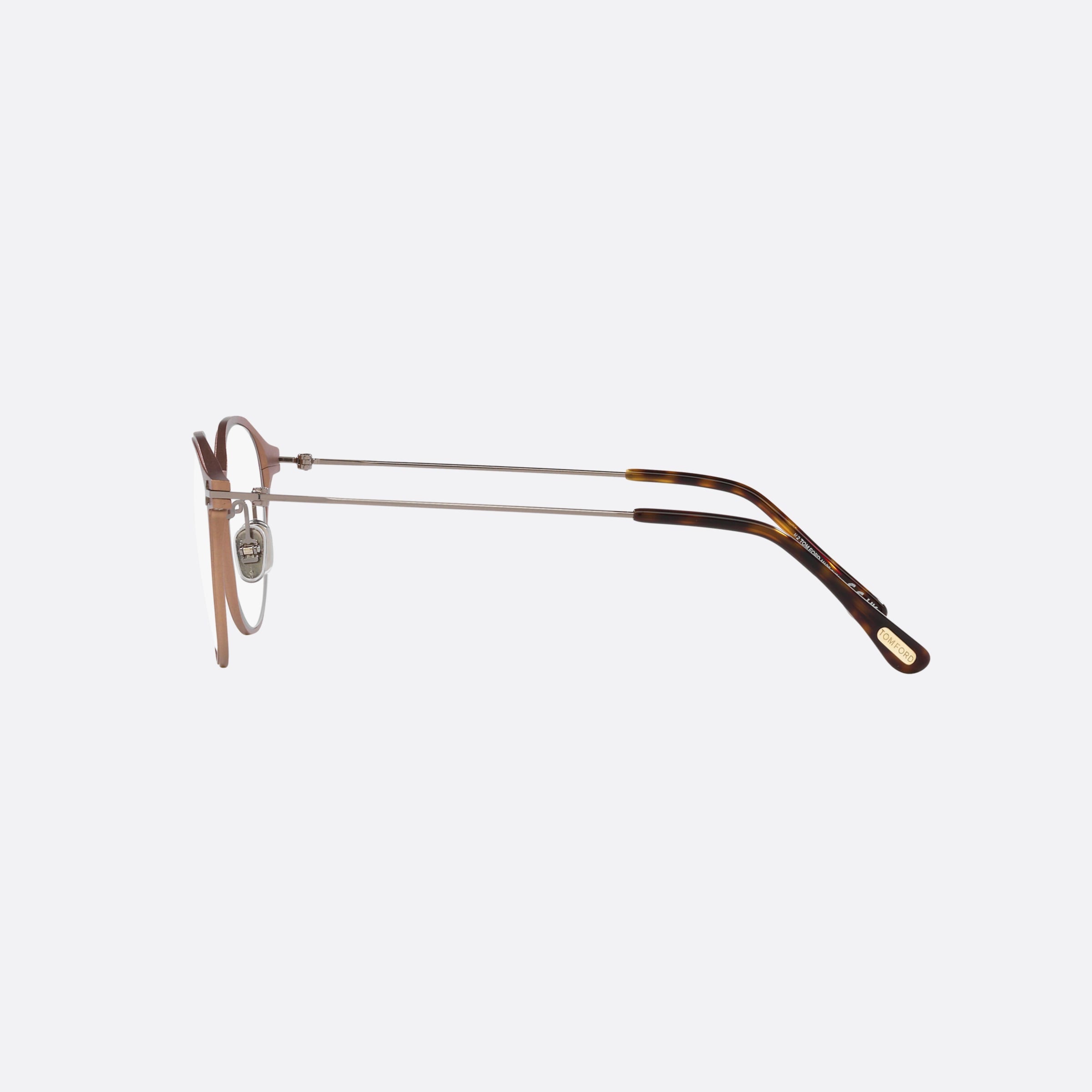 Tom 52mm Ford Ft5866 Brown Round Men Eyeglasses - Detail View