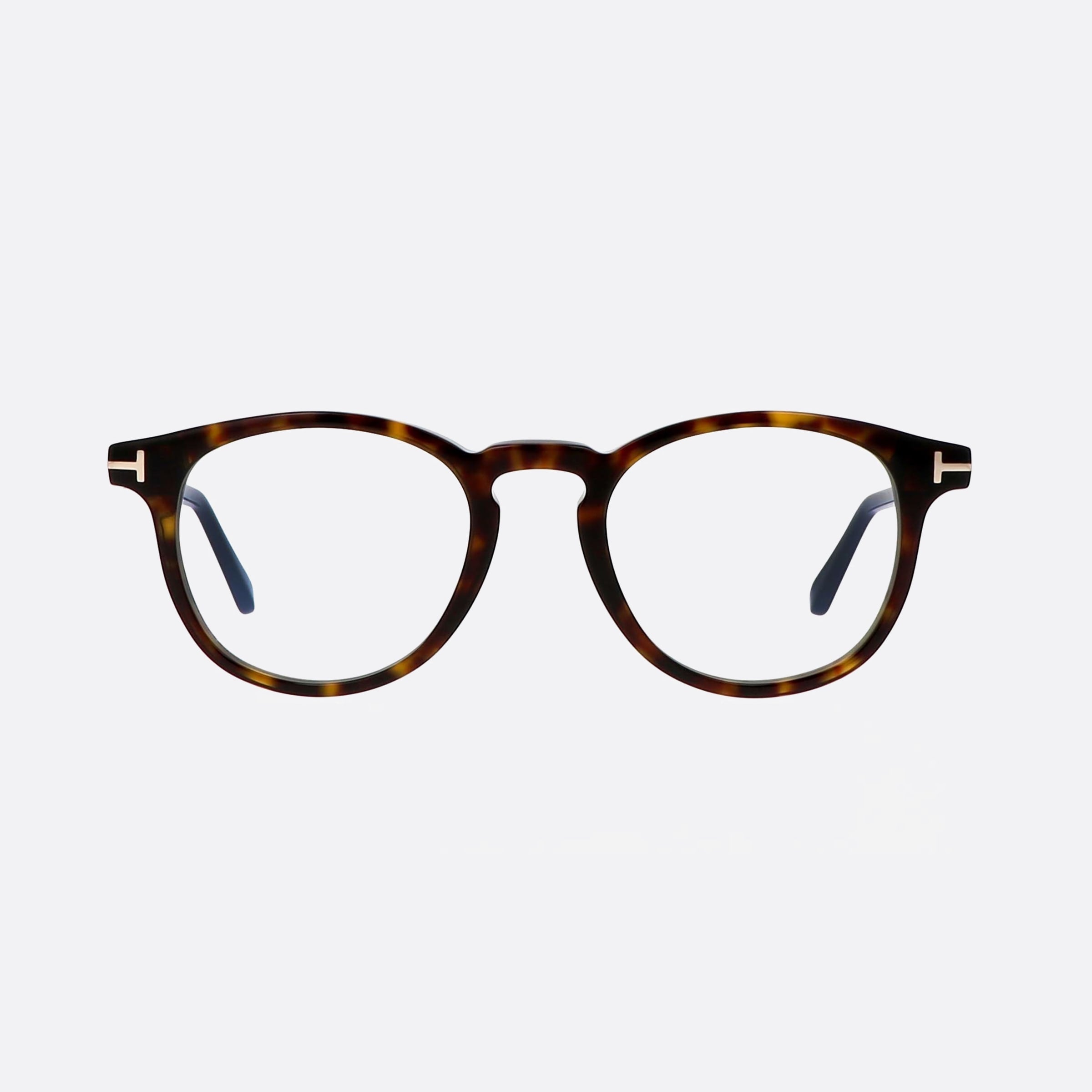 Tom 49mm Ford Ft5891 Havana Round Unisex Eyeglasses - Side View