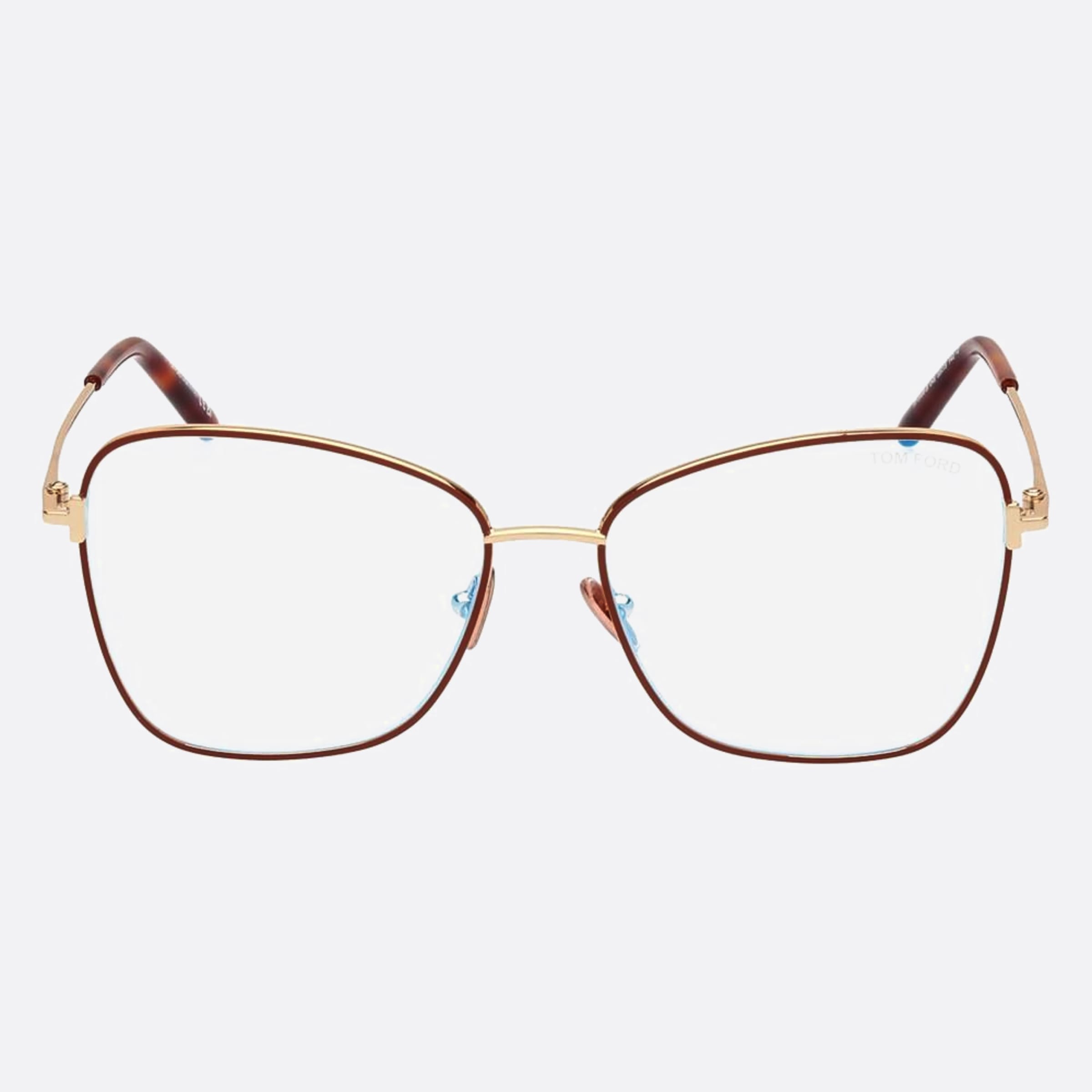 Tom 55mm Ford Ft5906 Blue Block Brown Butterfly Women Eyeglasses - Main View