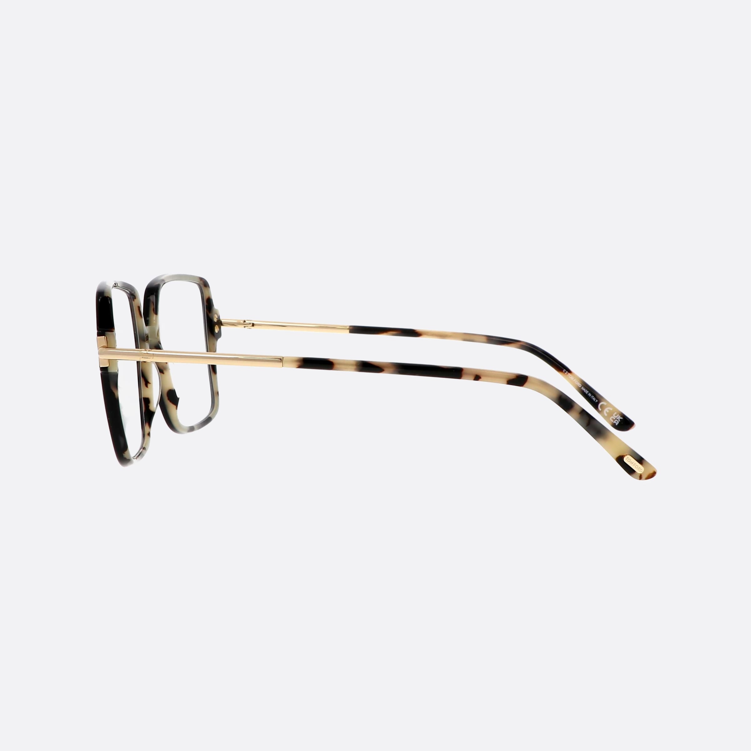 Tom 53mm Ford Ft5915 Black Geometric Women Eyeglasses - Detail View