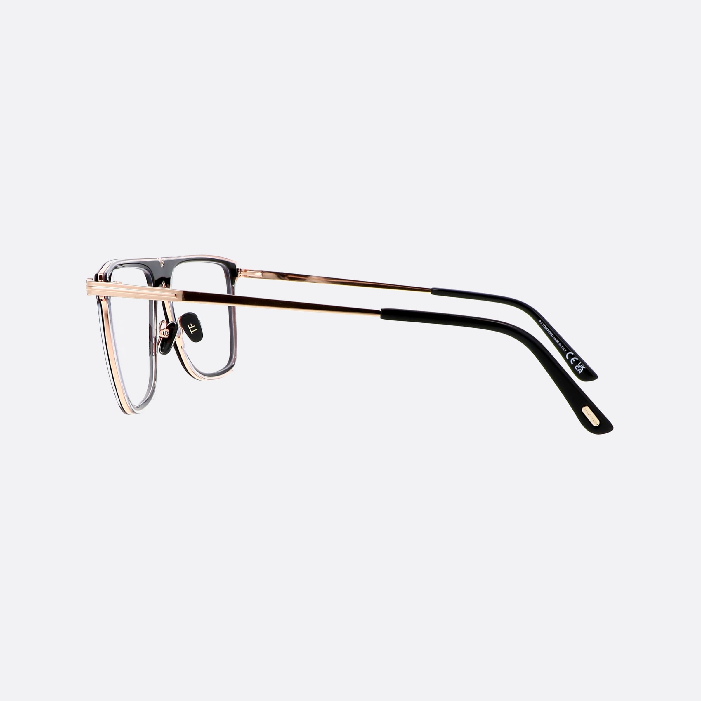 Tom 55mm Ford Ft5944 Black Geometric Men Eyeglasses - Detail View