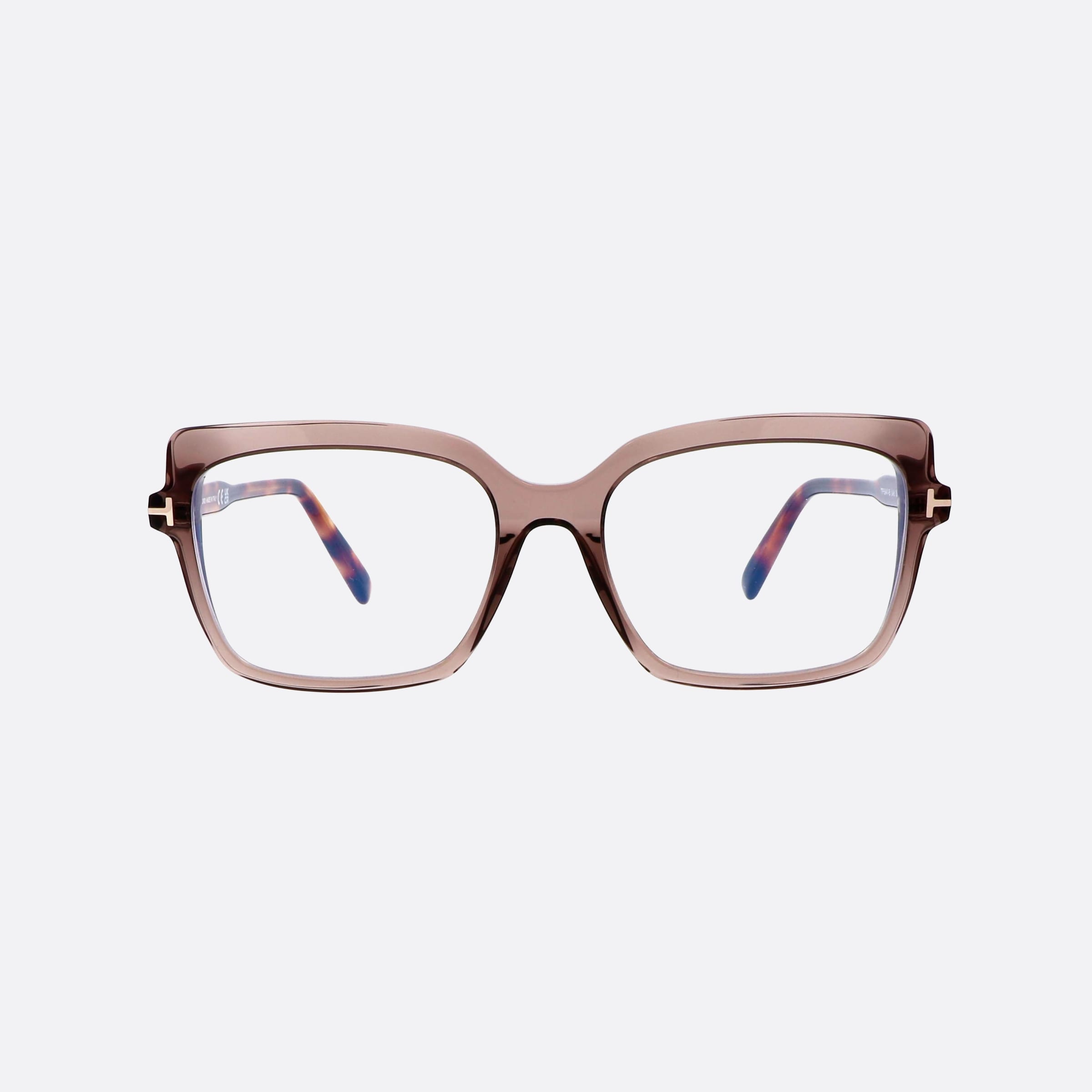 Tom 54mm Ford Ft5947 Brown Geometric Unisex Eyeglasses - Side View