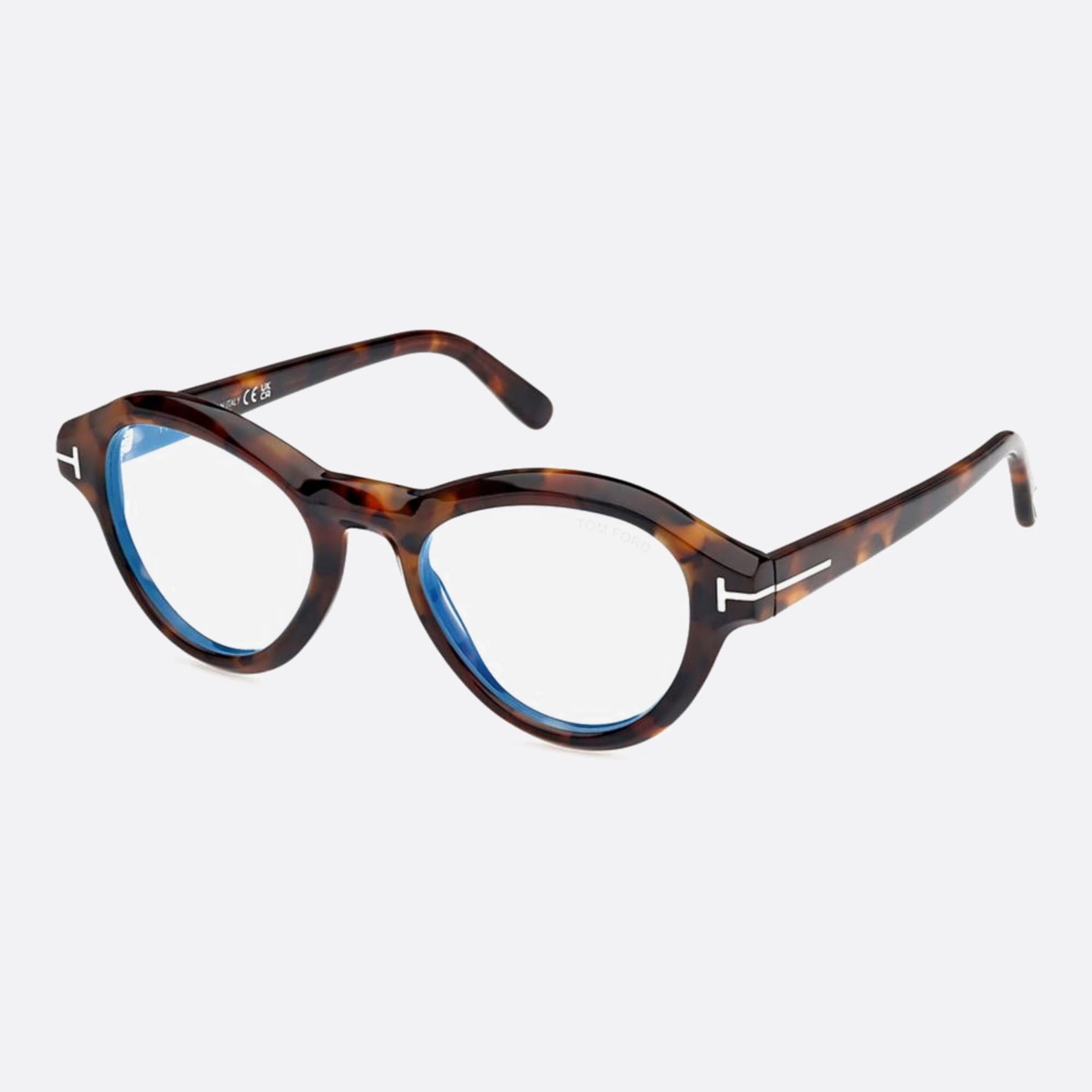 Tom 50mm Ford Ft5962 Havana Geometric Men Eyeglasses - Side View