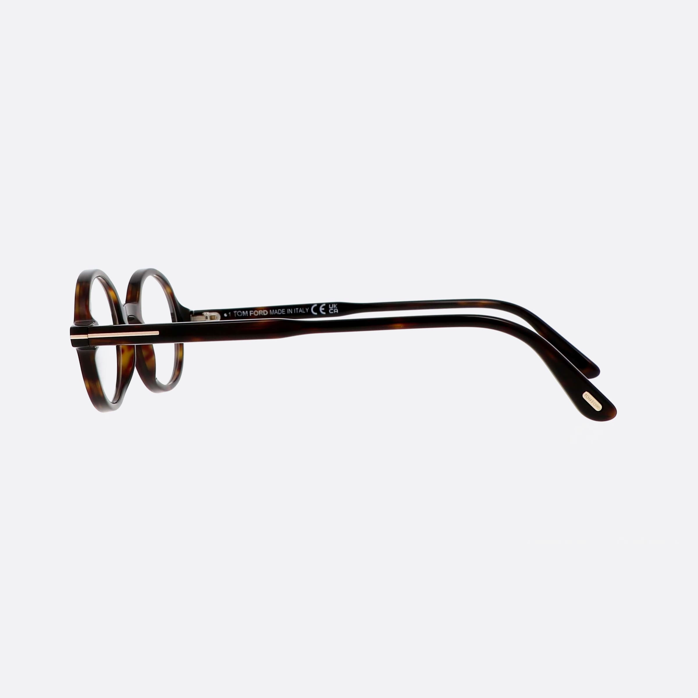 Tom 46mm Ford Ft5975 Tortoise Oval Unisex Eyeglasses - Detail View