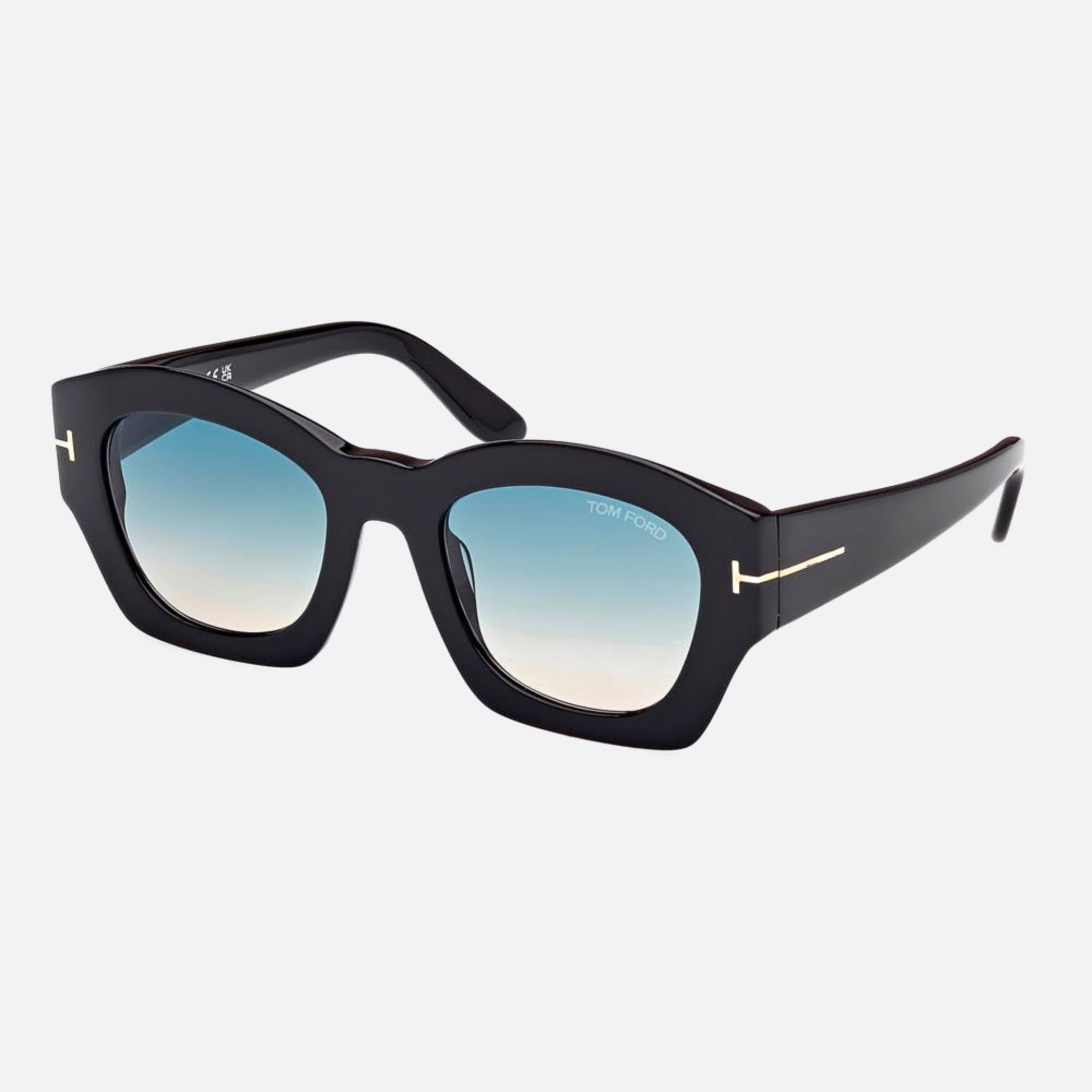 Tom 52mm Ford Guilliana 01p Black Geometric Unisex Sunglasses - Side View