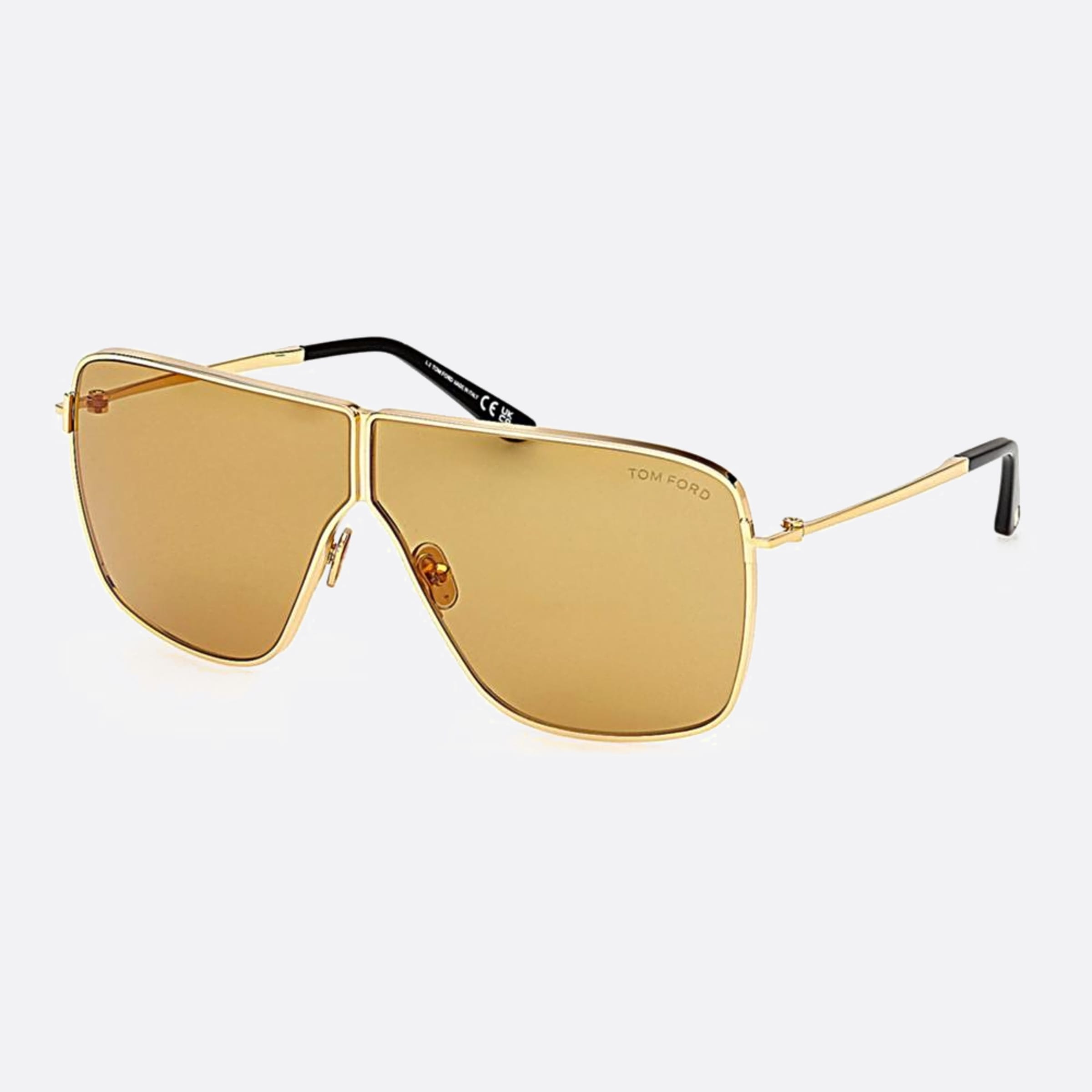Tom 68mm Ford Huxley Ft1159 30e Gold Pilot Unisex Sunglasses - Side View