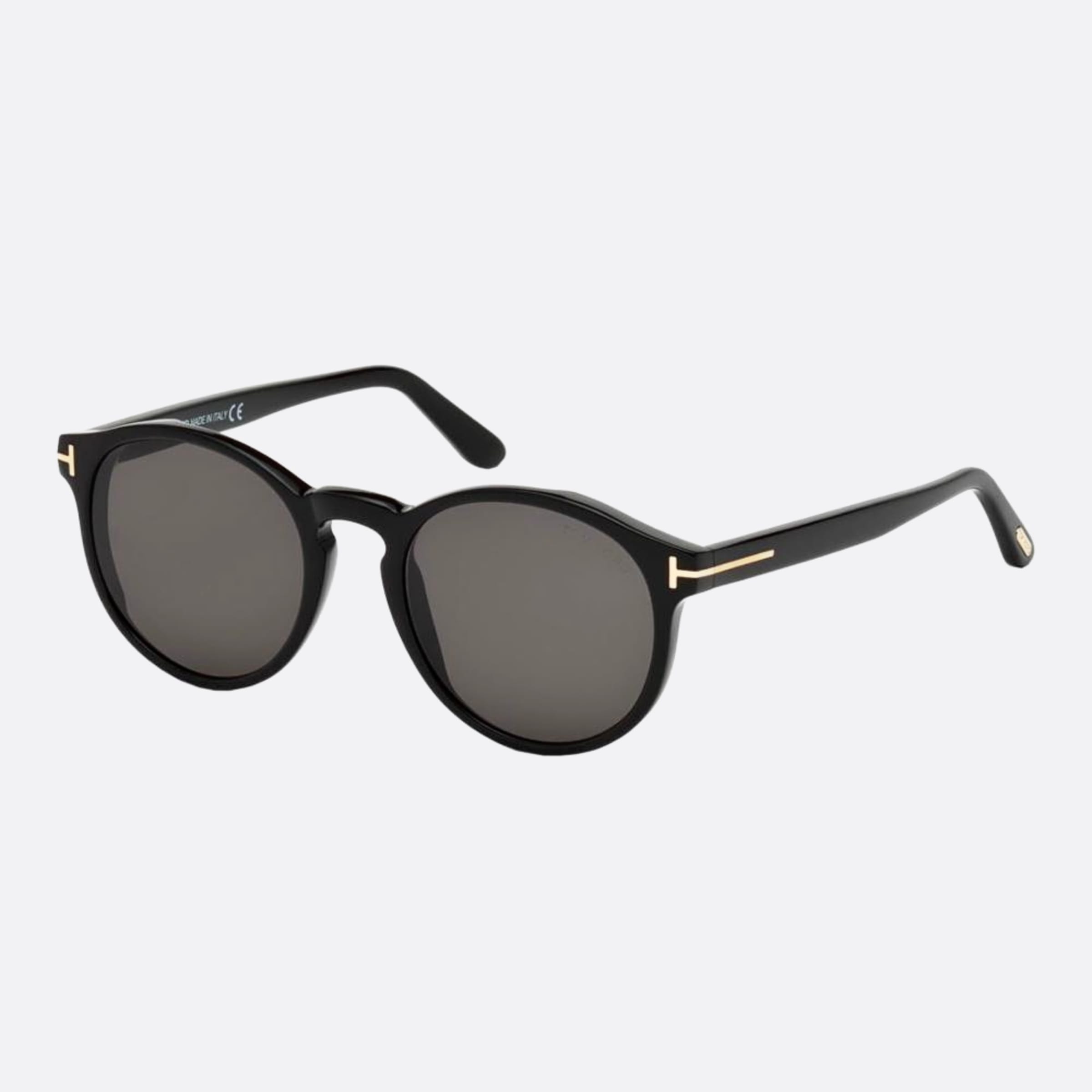Tom 51mm Ford Ian 01a Black Round Unisex Sunglasses - Side View