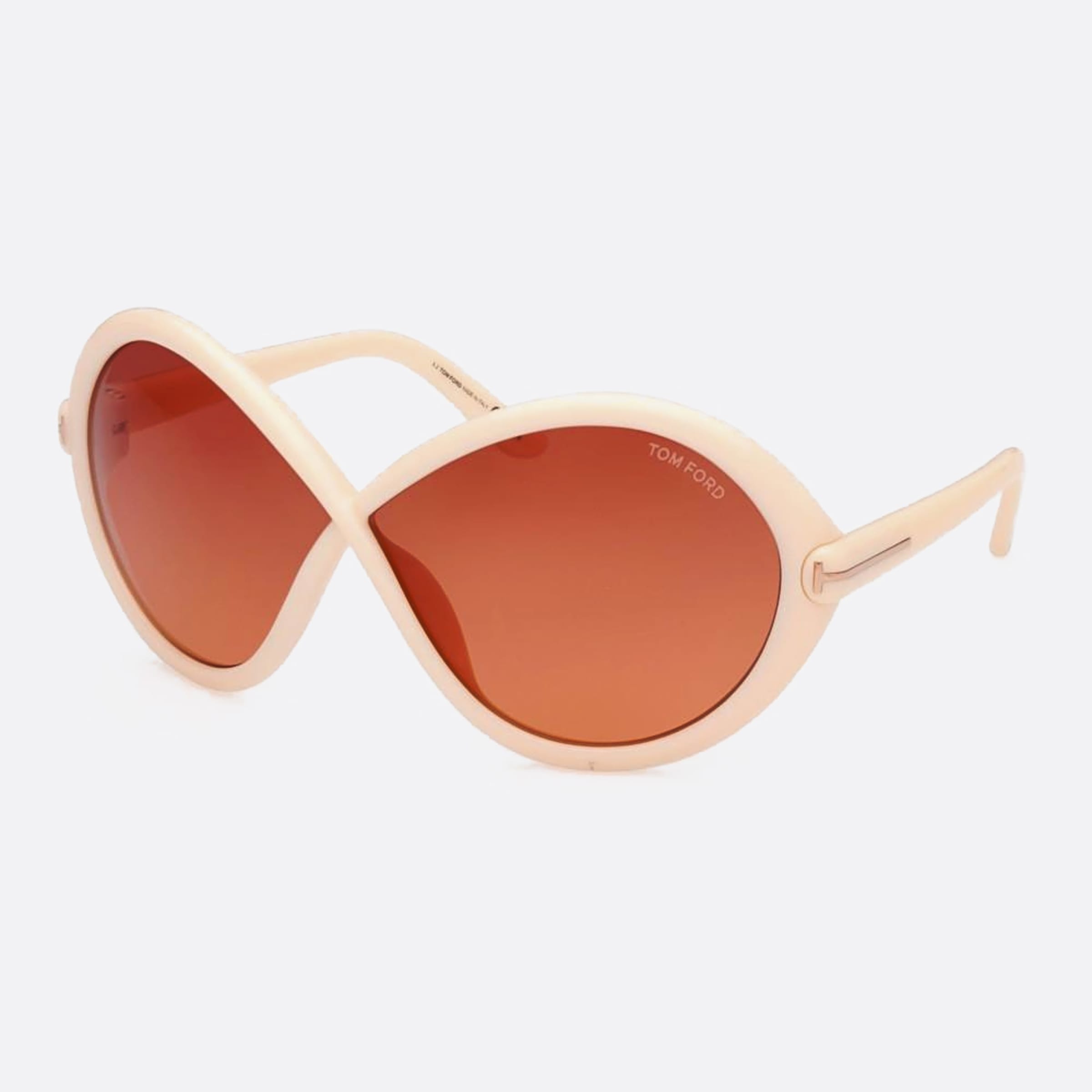 Tom 68mm Ford Jada 25t White Butterfly Unisex Sunglasses - Side View