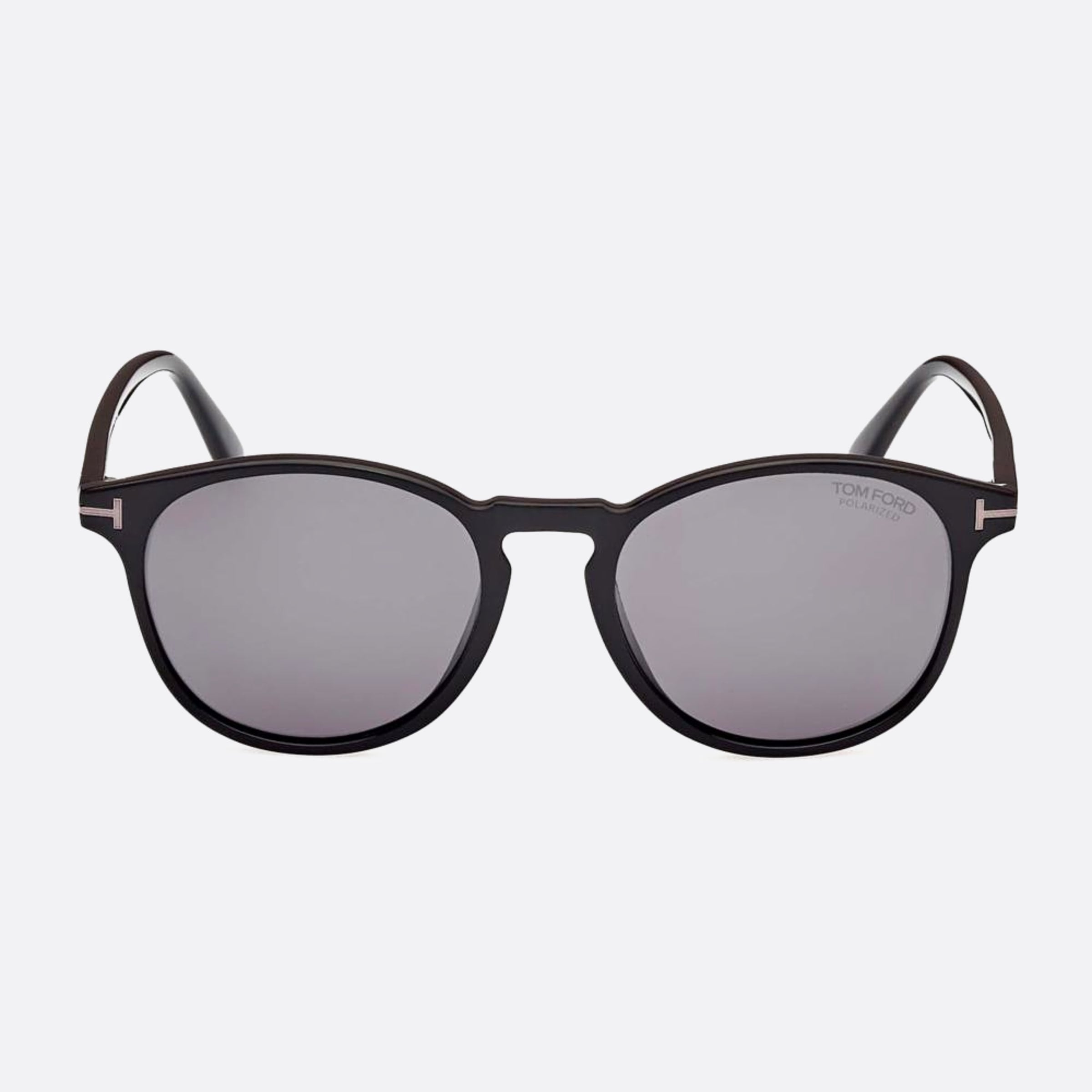 Tom 53mm Ford Lewis Ft1097 01d Black Round Polarized Unisex Sunglasses - Main View